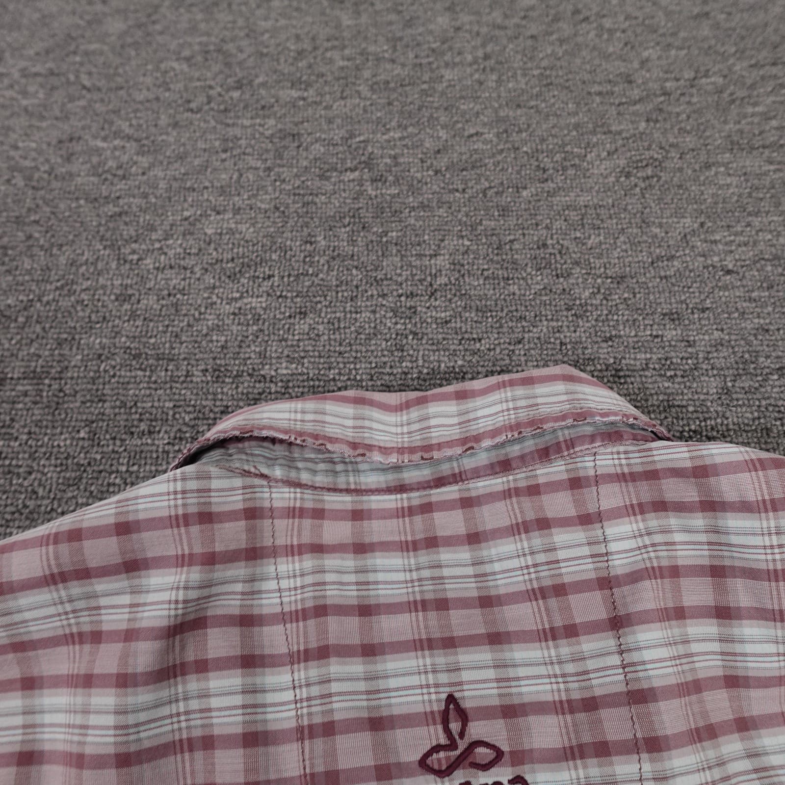 PrAna Shirt Mens Medium Red Plaid Long Sleeve Snap Front Slim Fit Casual - Thumbnail 9