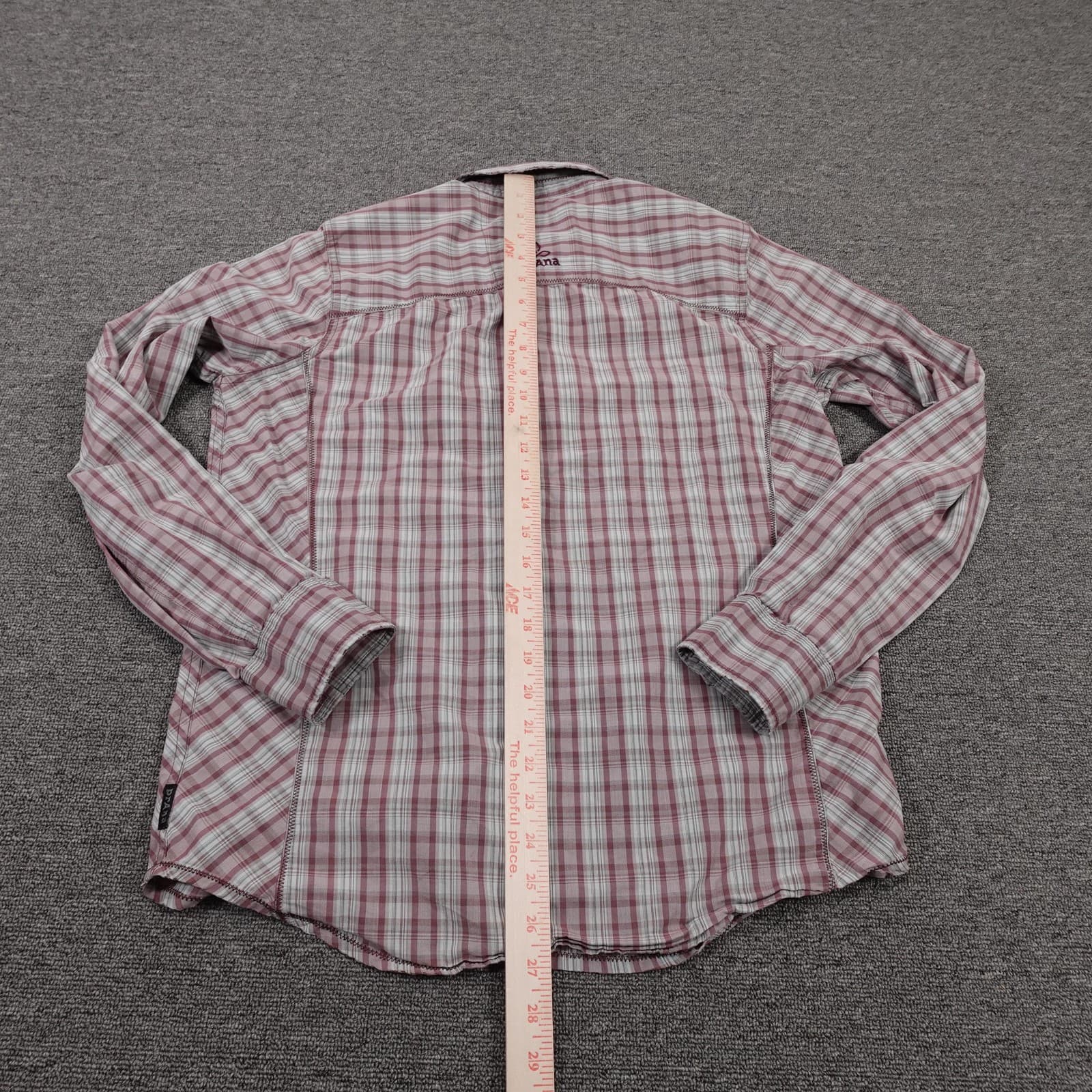 PrAna Shirt Mens Medium Red Plaid Long Sleeve Snap Front Slim Fit Casual - Thumbnail 8