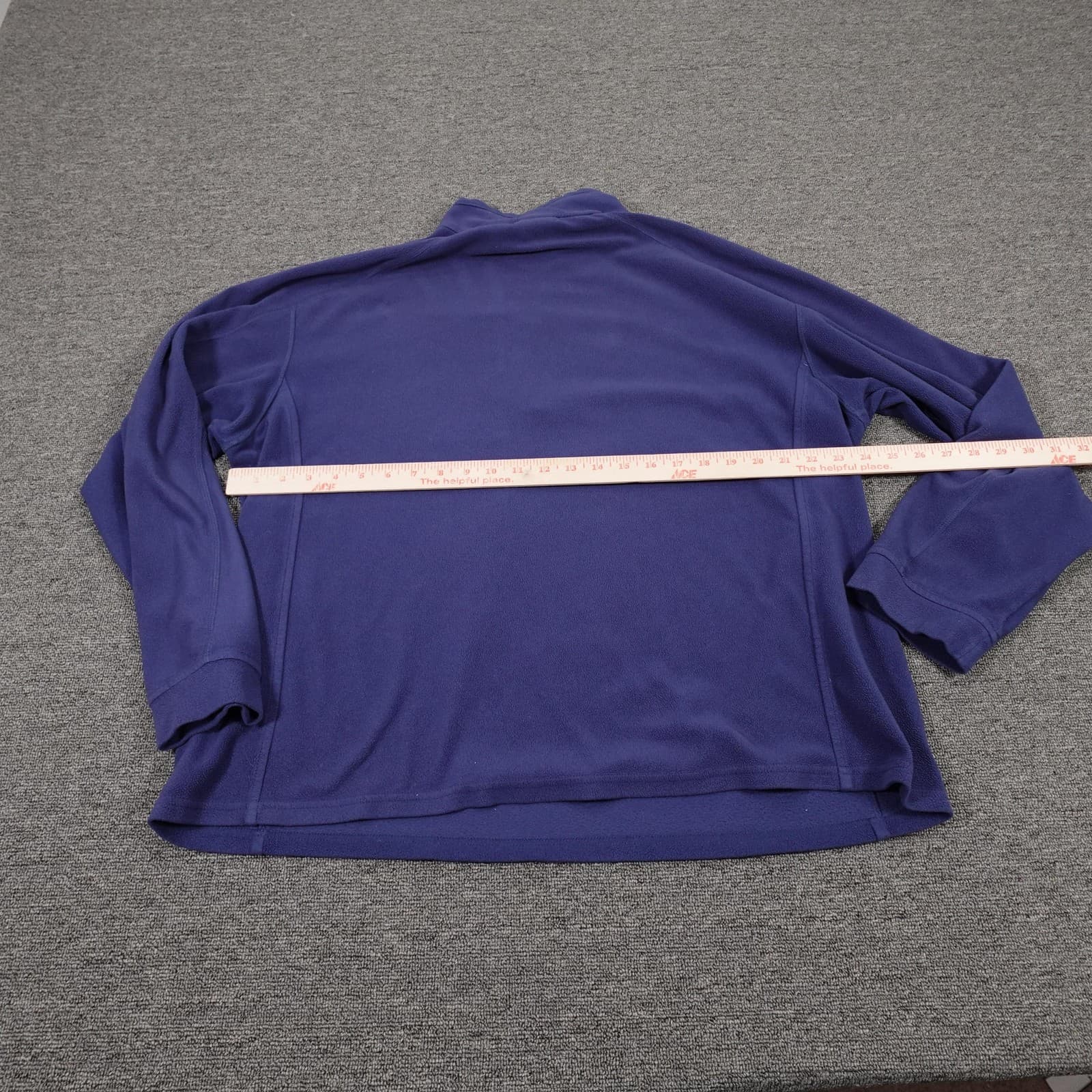 L.L. Bean Pullover Mens XL Blue 1/4 Zip Fleece Mock Neck Long Sleeve Top - Thumbnail 4