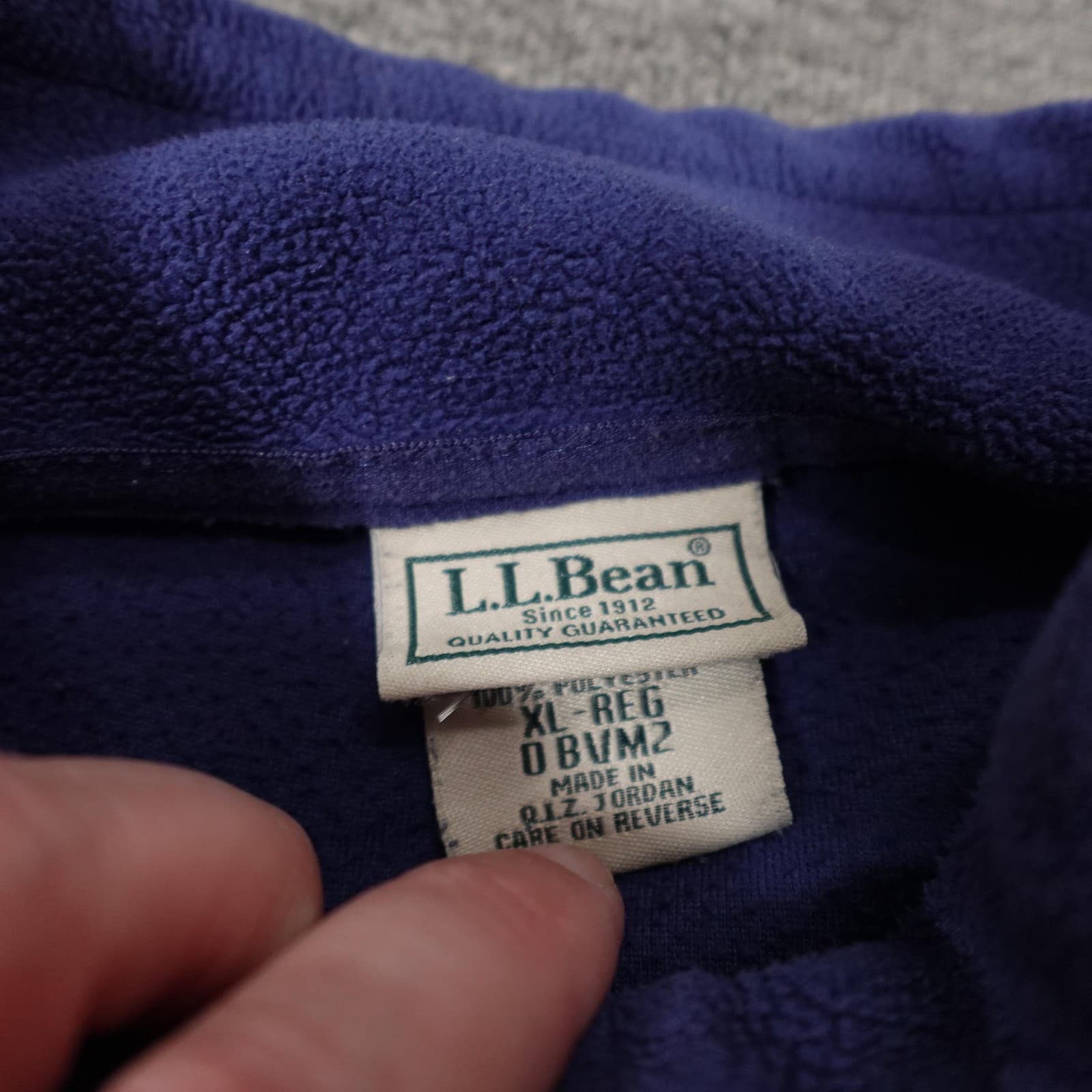 L.L. Bean Pullover Mens XL Blue 1/4 Zip Fleece Mock Neck Long Sleeve Top - Thumbnail 2