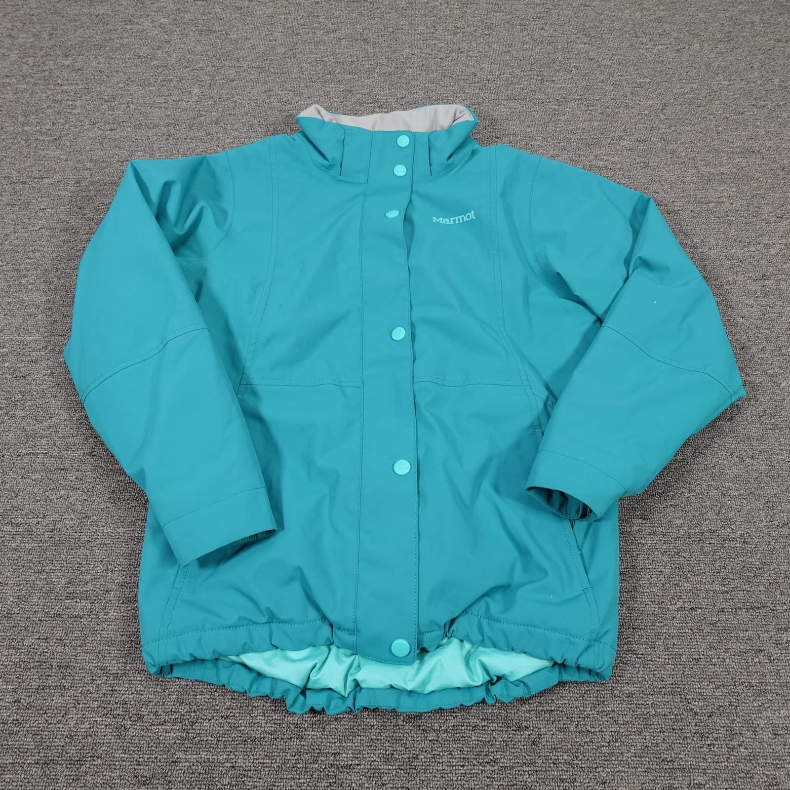 Marmot Jacket Youth Large Blue Insulated Snap Front Ski Winter Snow Coat