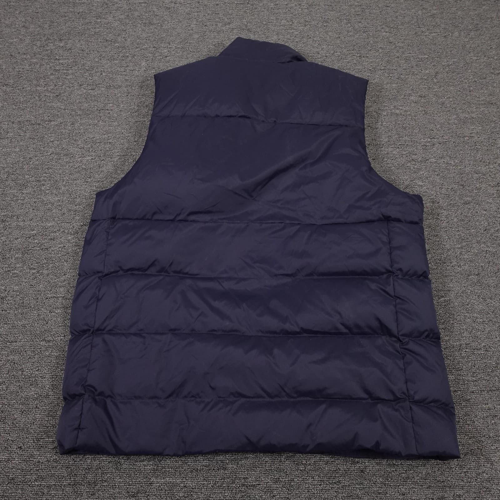 Lands' End Vest Mens Medium Blue Down Puffer Quilted Full Zip Pockets Nylon - Thumbnail 5