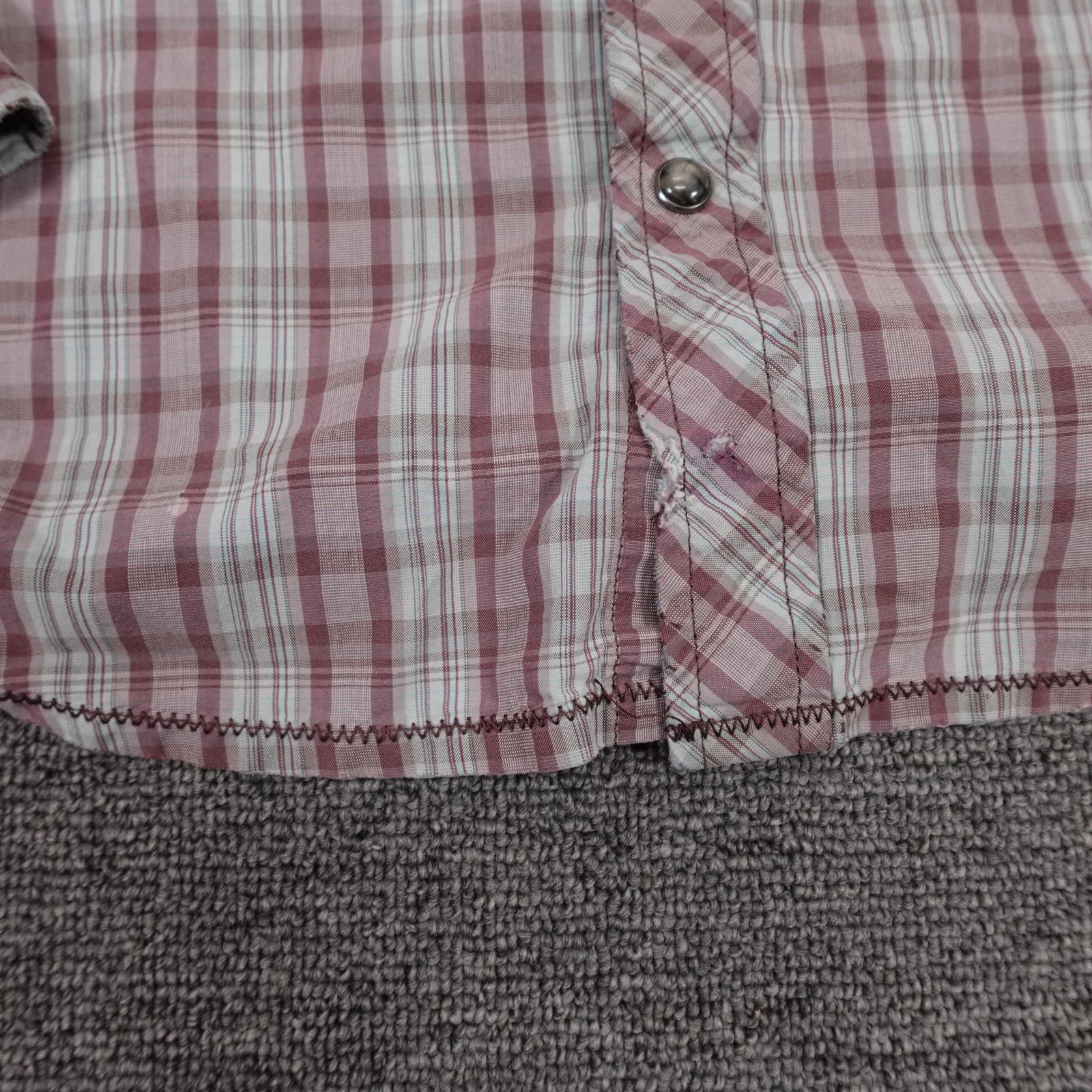 PrAna Shirt Mens Medium Red Plaid Long Sleeve Snap Front Slim Fit Casual - Thumbnail 2