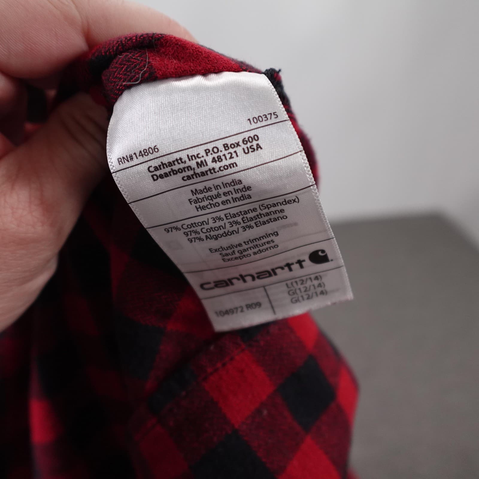 Carhartt Shirt Womens Large Red Plaid Flannel Rugged Flex Button Up Long Sleeve - Thumbnail 6