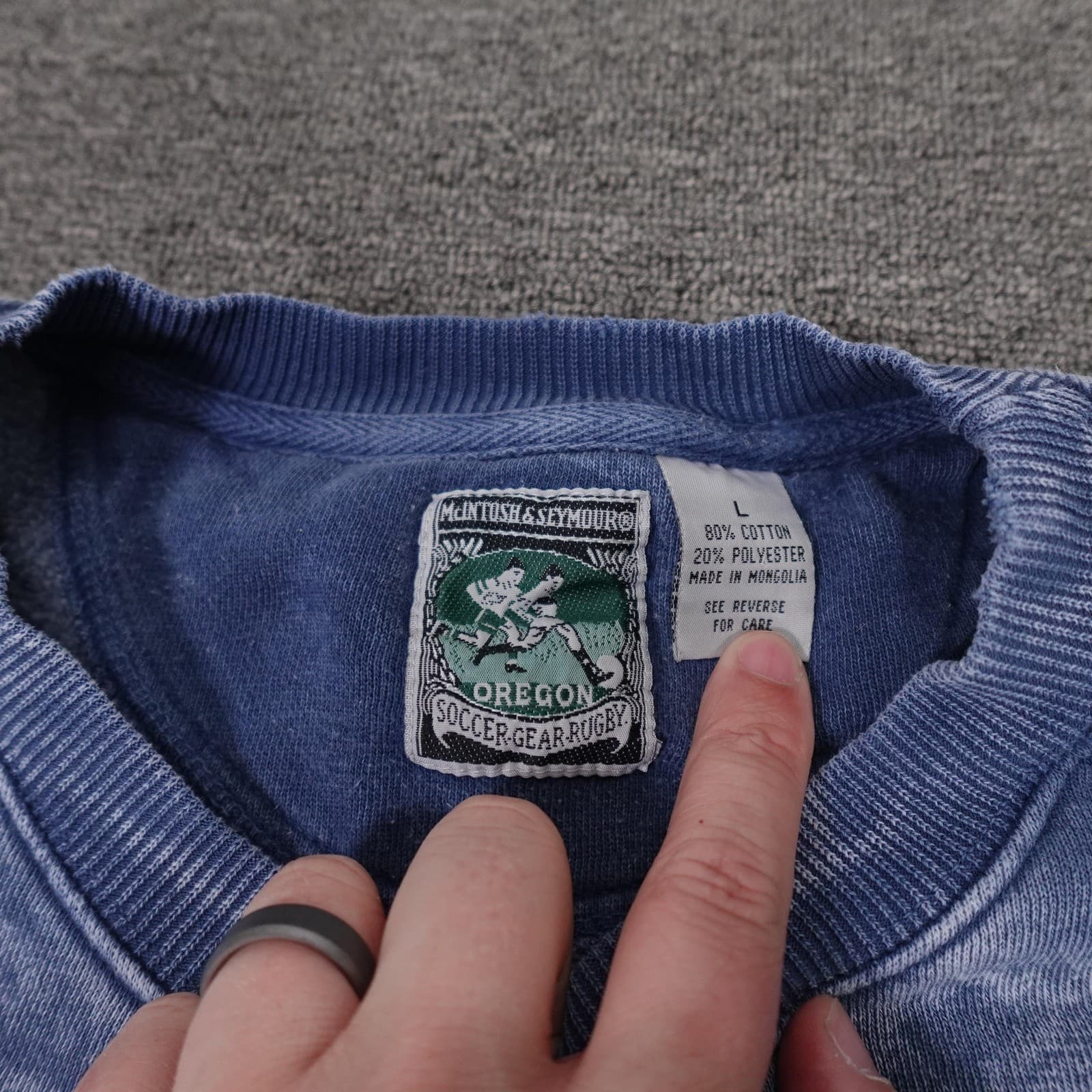 McIntosh & Seymour Sweatshirt Mens Large Blue San Francisco Graphic Fleece - Thumbnail 4
