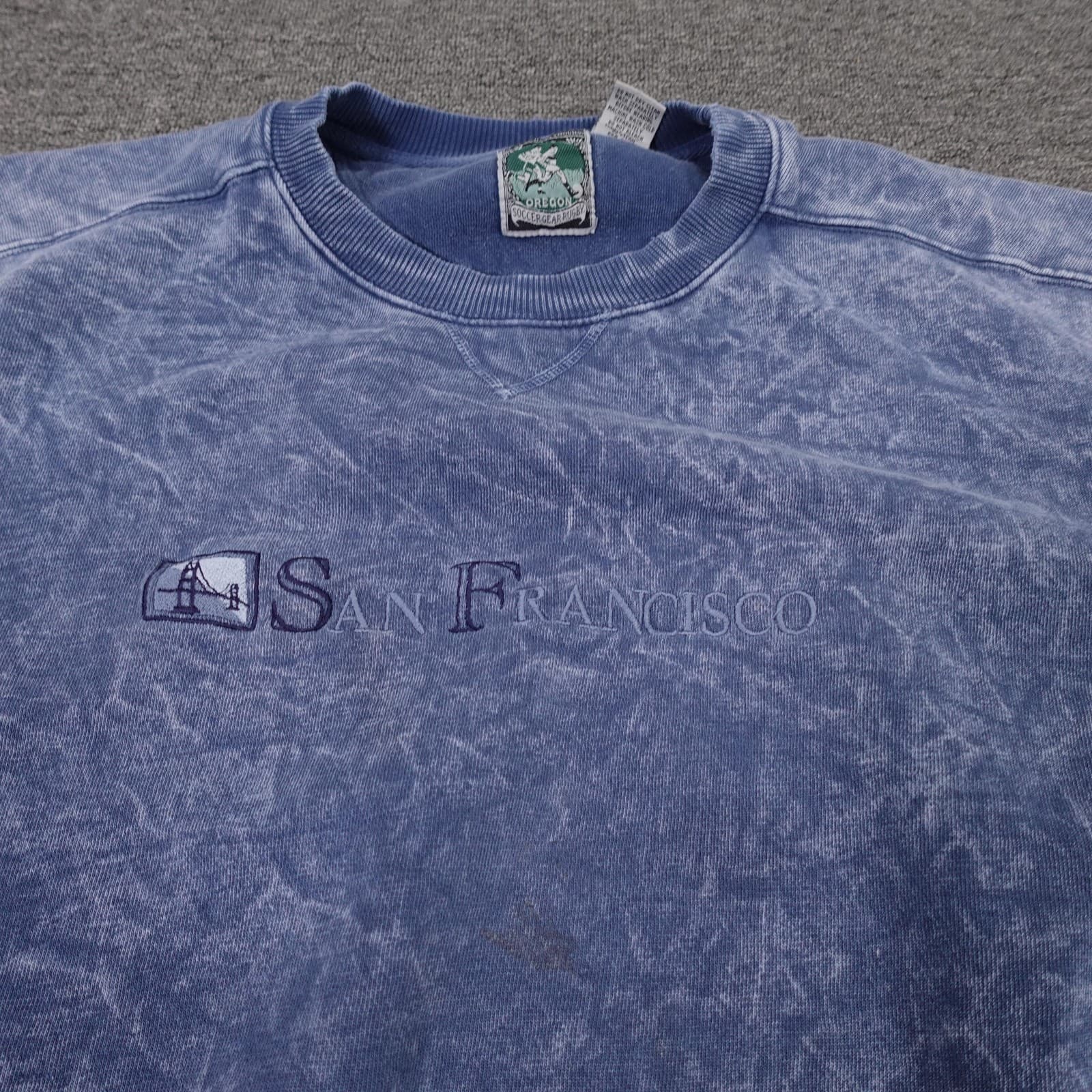 McIntosh & Seymour Sweatshirt Mens Large Blue San Francisco Graphic Fleece - Thumbnail 3