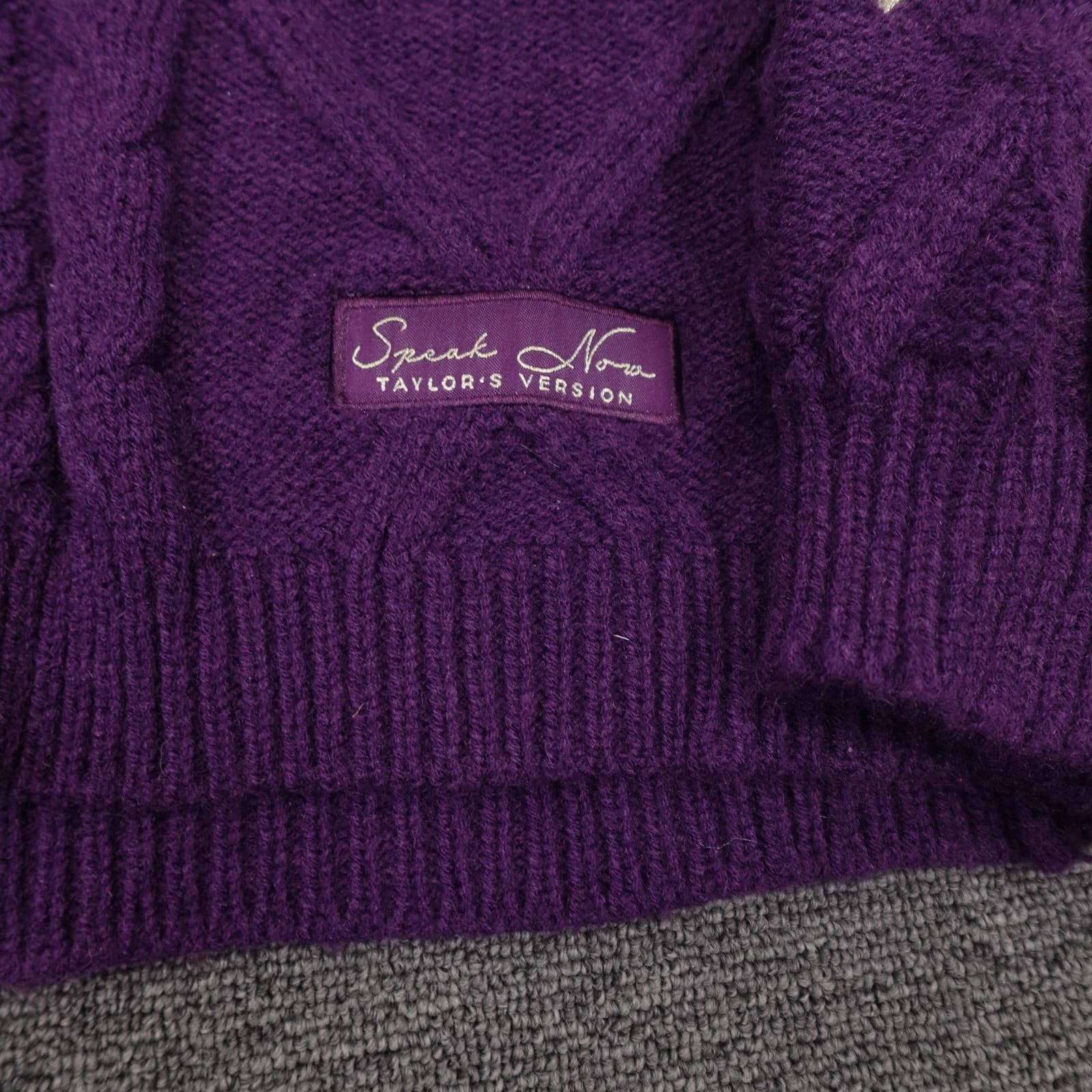 Speak Now Taylor's Version Sweater Cardigan Womens 3XL/4XL Purple Stars Knit - Thumbnail 2