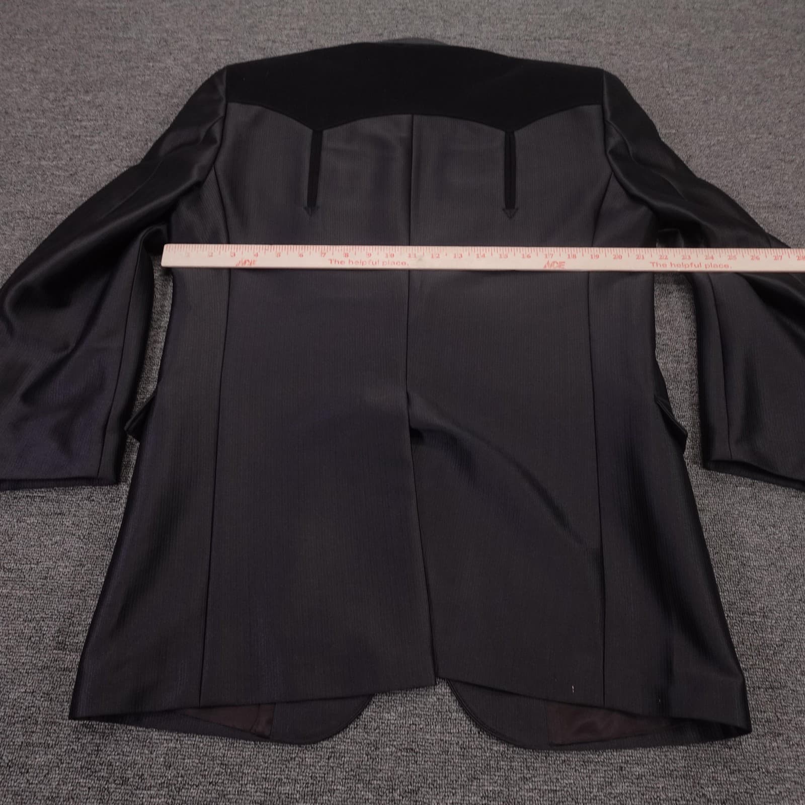 Circle S Suit Jacket Mens 44 Long Black Western Yoke 2 Button Cowboy Formal - Thumbnail 6
