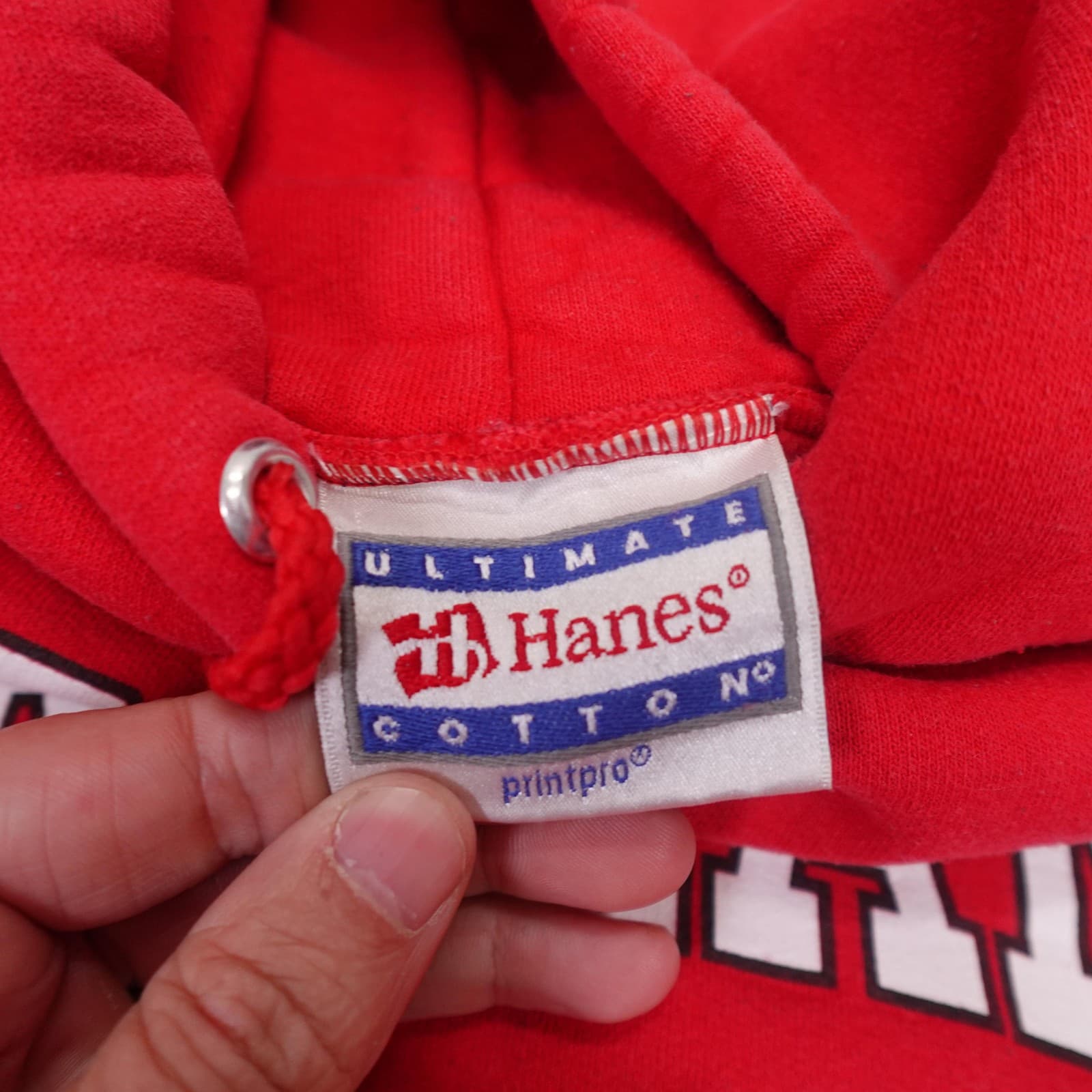 Maryland Terrapins Hoodie Mens Medium Red NCAA Football Hanes Sweatshirt - Thumbnail 4