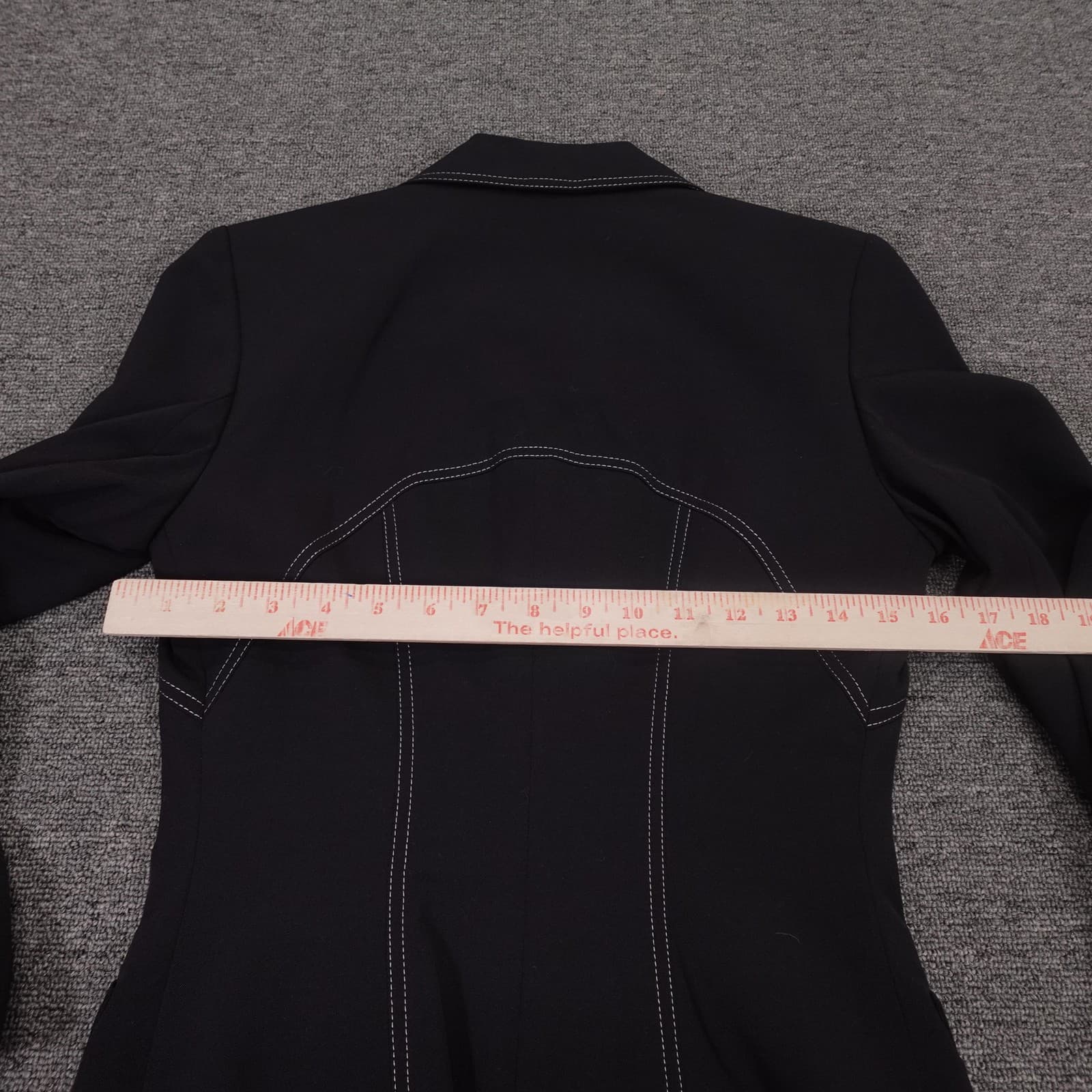 Vintage Bebe Blazer Womens 0 Black Contrast Stitch Fitted Lined Made USA 90s Y2K - Thumbnail 5