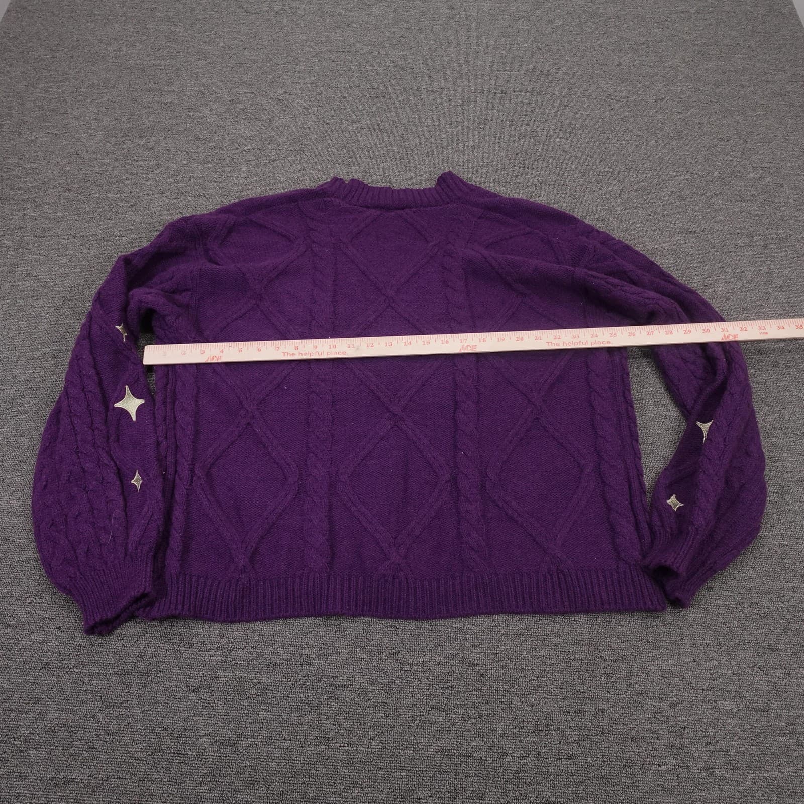 Speak Now Taylor's Version Sweater Cardigan Womens 3XL/4XL Purple Stars Knit - Thumbnail 5