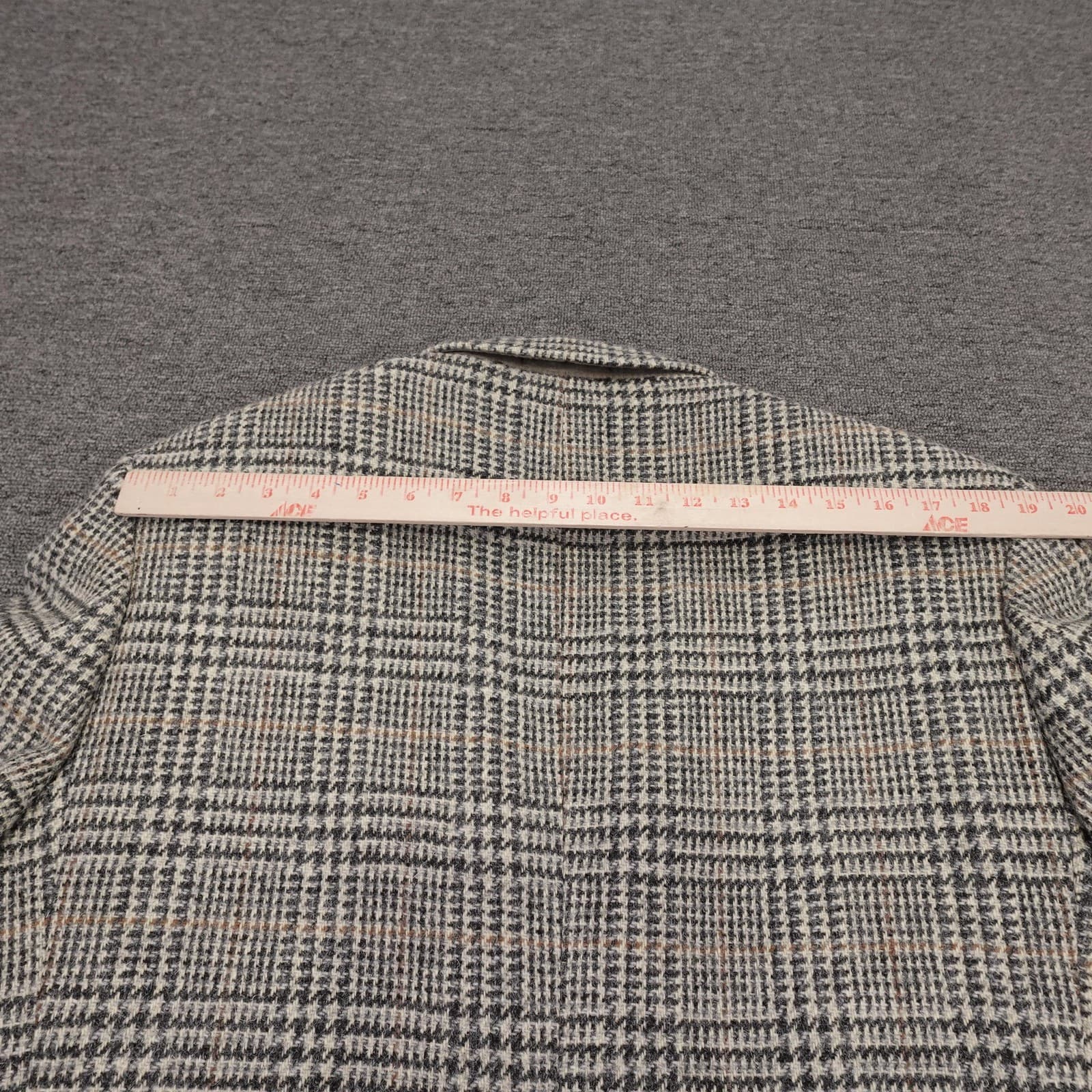 Lands' End Harris Tweed Blazer Mens 41R Gray Plaid Wool Sport Coat Jacket - Thumbnail 11