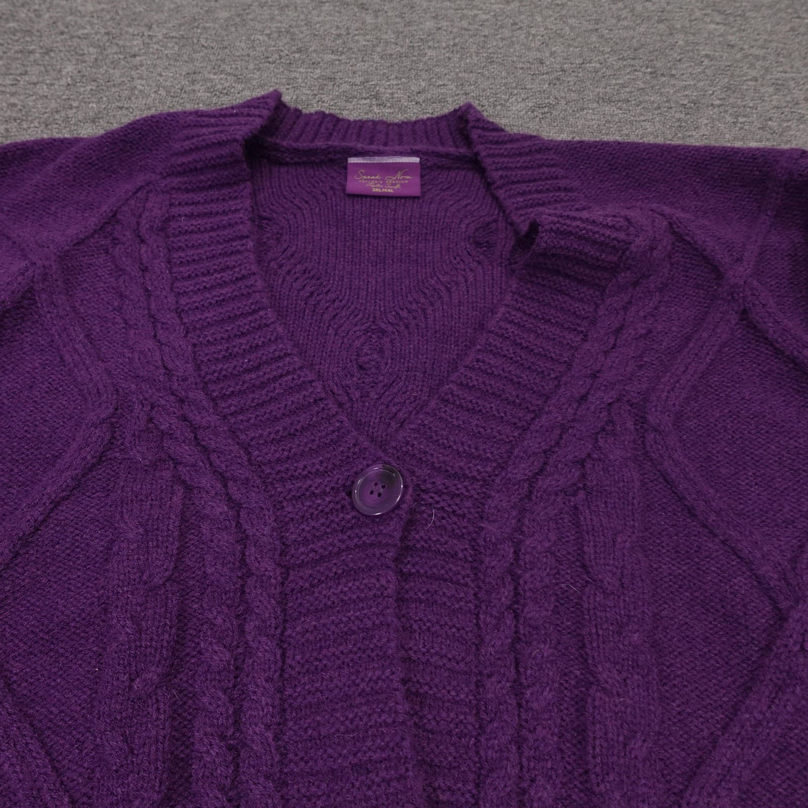 Speak Now Taylor's Version Sweater Cardigan Womens 3XL/4XL Purple Stars Knit - Thumbnail 3