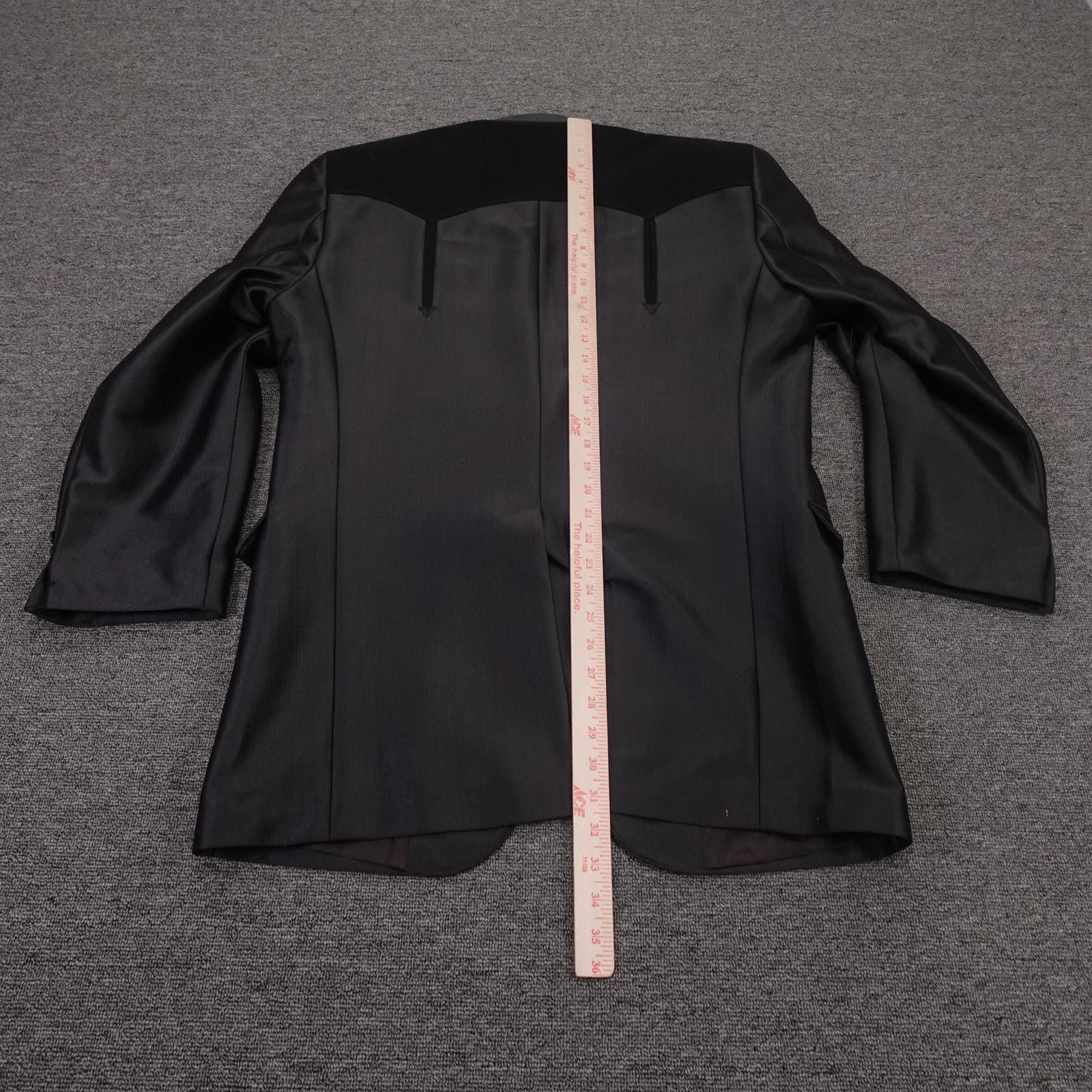 Circle S Suit Jacket Mens 44 Long Black Western Yoke 2 Button Cowboy Formal - Thumbnail 7