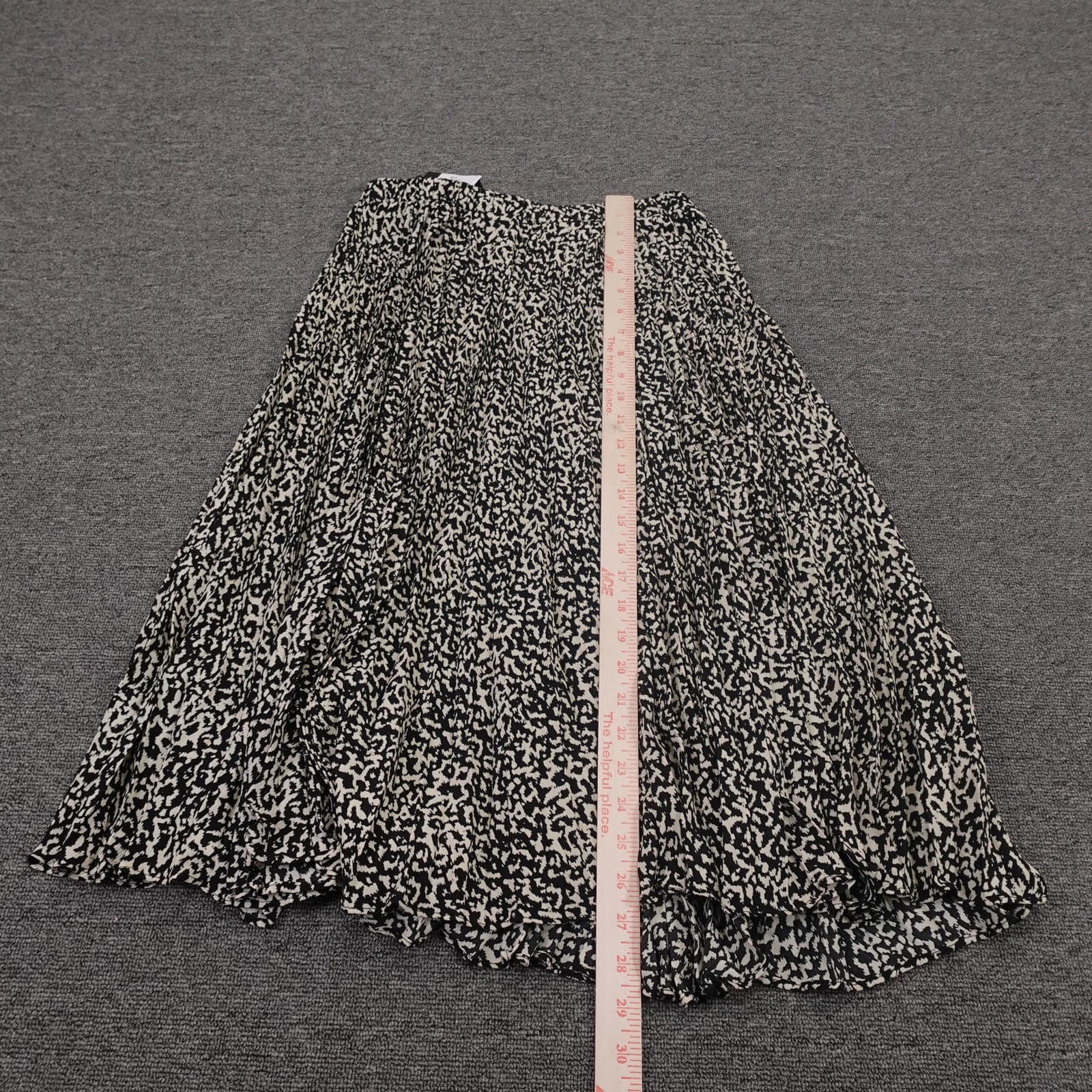 Lucy Paris Izzy Pleated Skirt Womens Medium Black Animal Print Midi Lightweight - Thumbnail 6