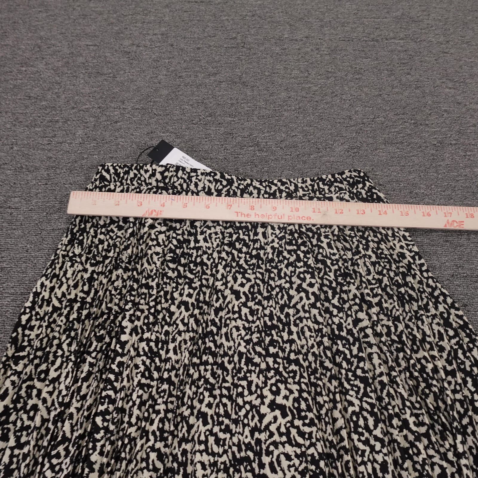Lucy Paris Izzy Pleated Skirt Womens Medium Black Animal Print Midi Lightweight - Thumbnail 5