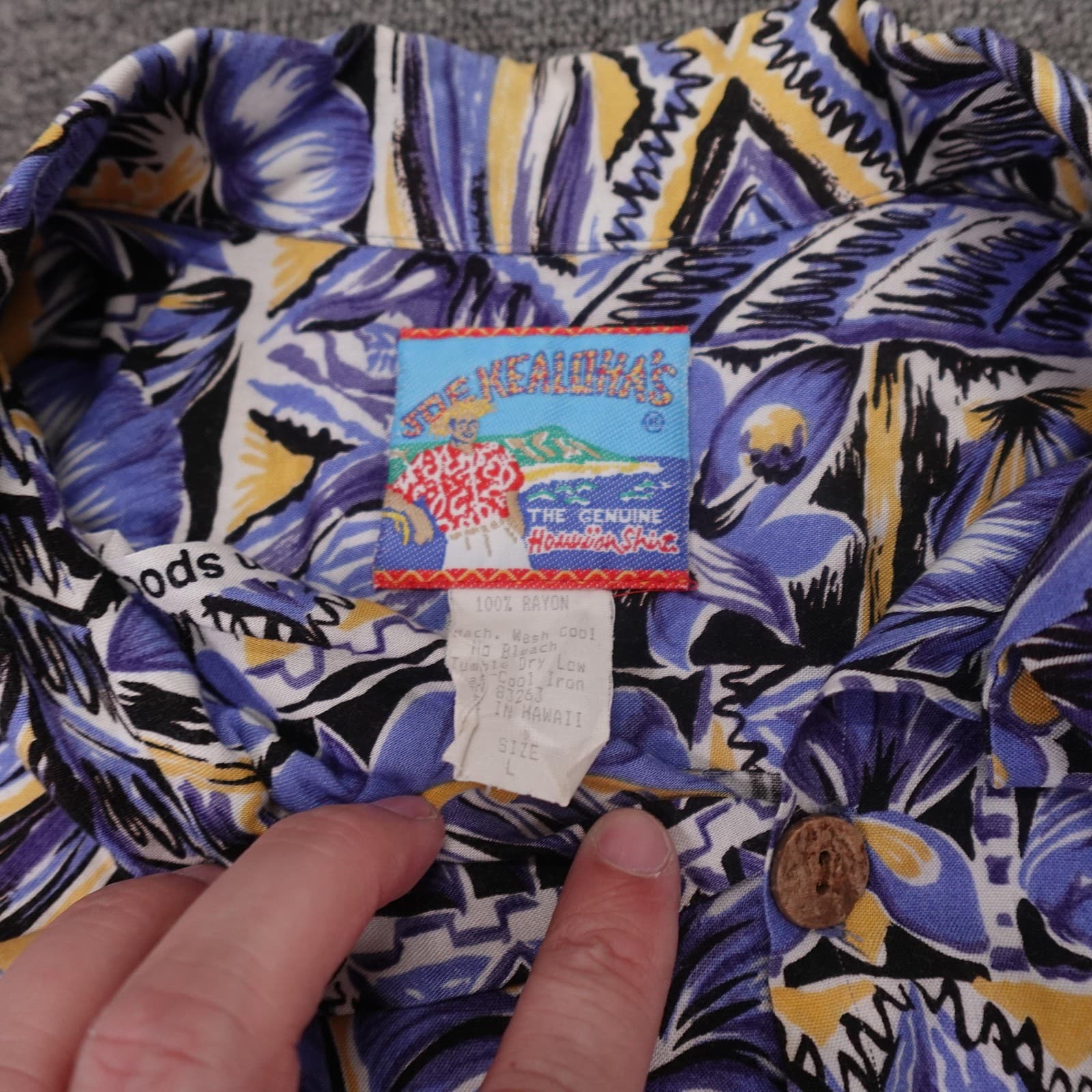Vintage Kealohas Shirt Mens 2XL Multicolor Floral Hawaiian Short Sleeve Rayon - Thumbnail 3