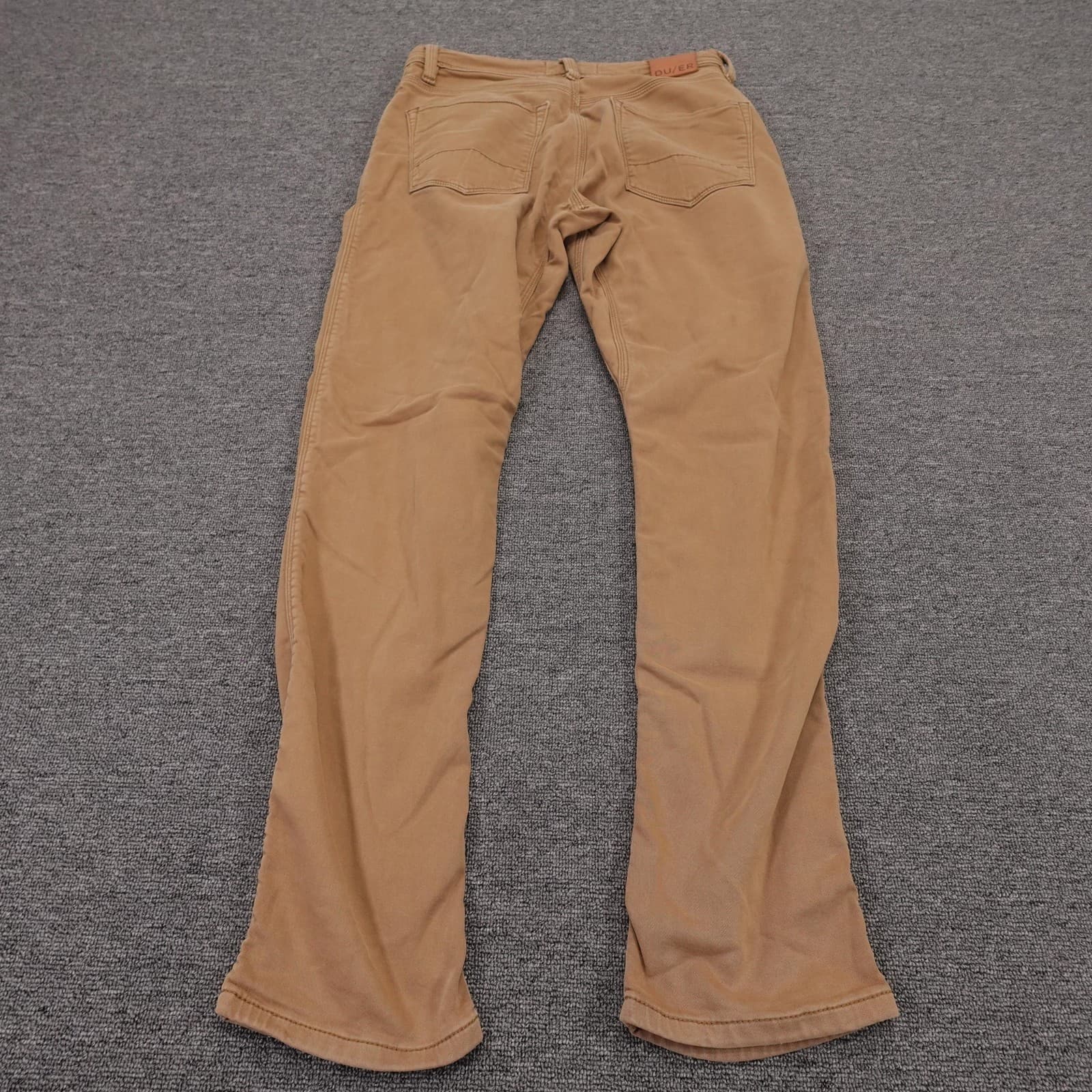 DUER N2X Relaxed Taper Jeans Mens 30x31 Beige 5 Pocket Denim Casual Pants - Thumbnail 3