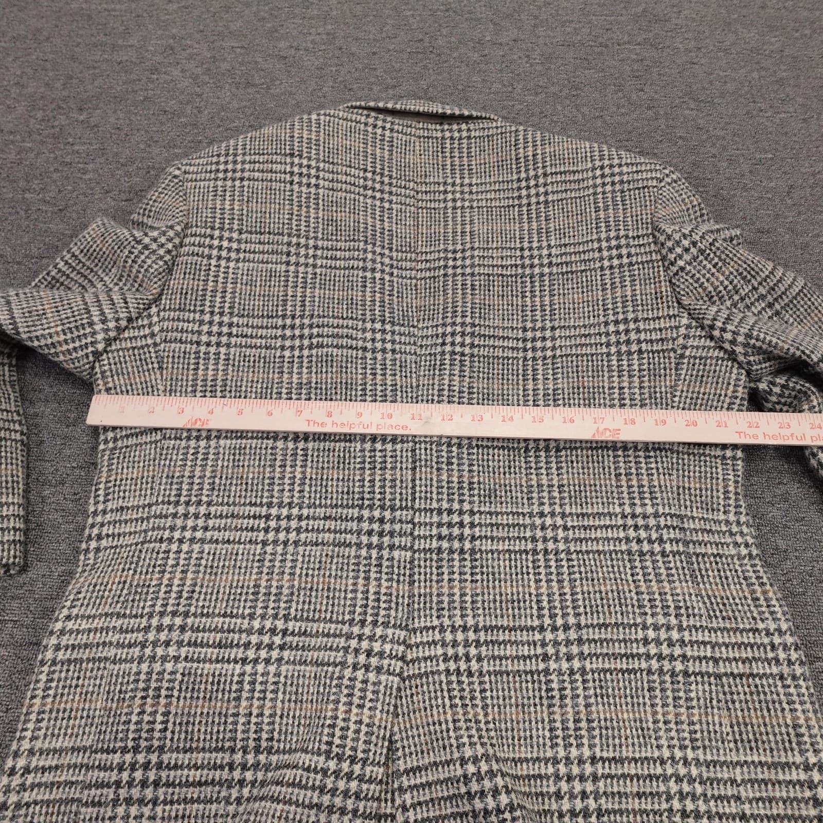 Lands' End Harris Tweed Blazer Mens 41R Gray Plaid Wool Sport Coat Jacket - Thumbnail 12