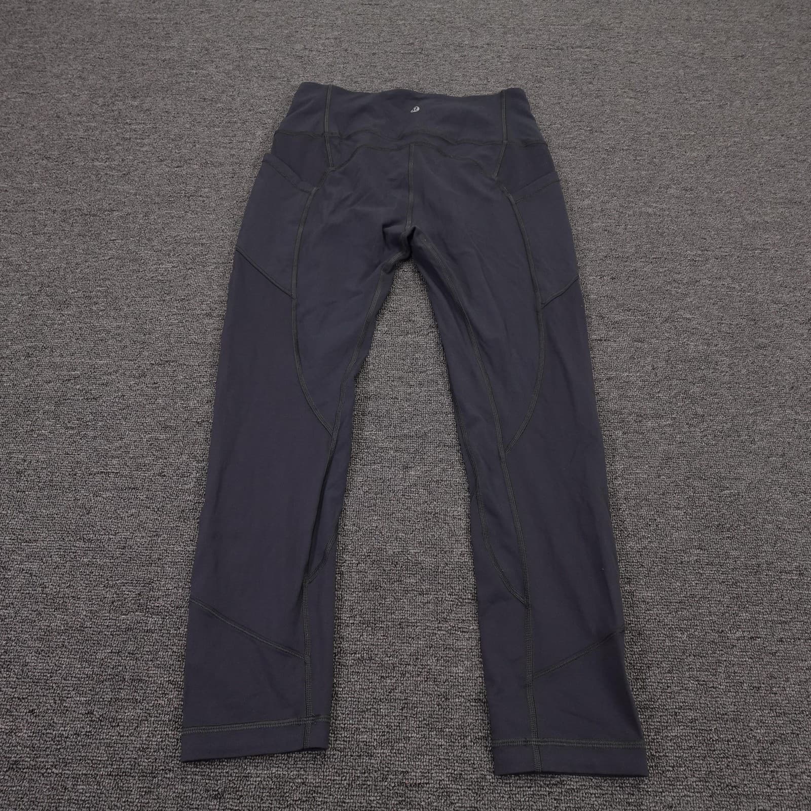 Lululemon Leggings Womens 8 Gray High Rise Ankle 25 Side Pocket Yoga Athletic - Thumbnail 3
