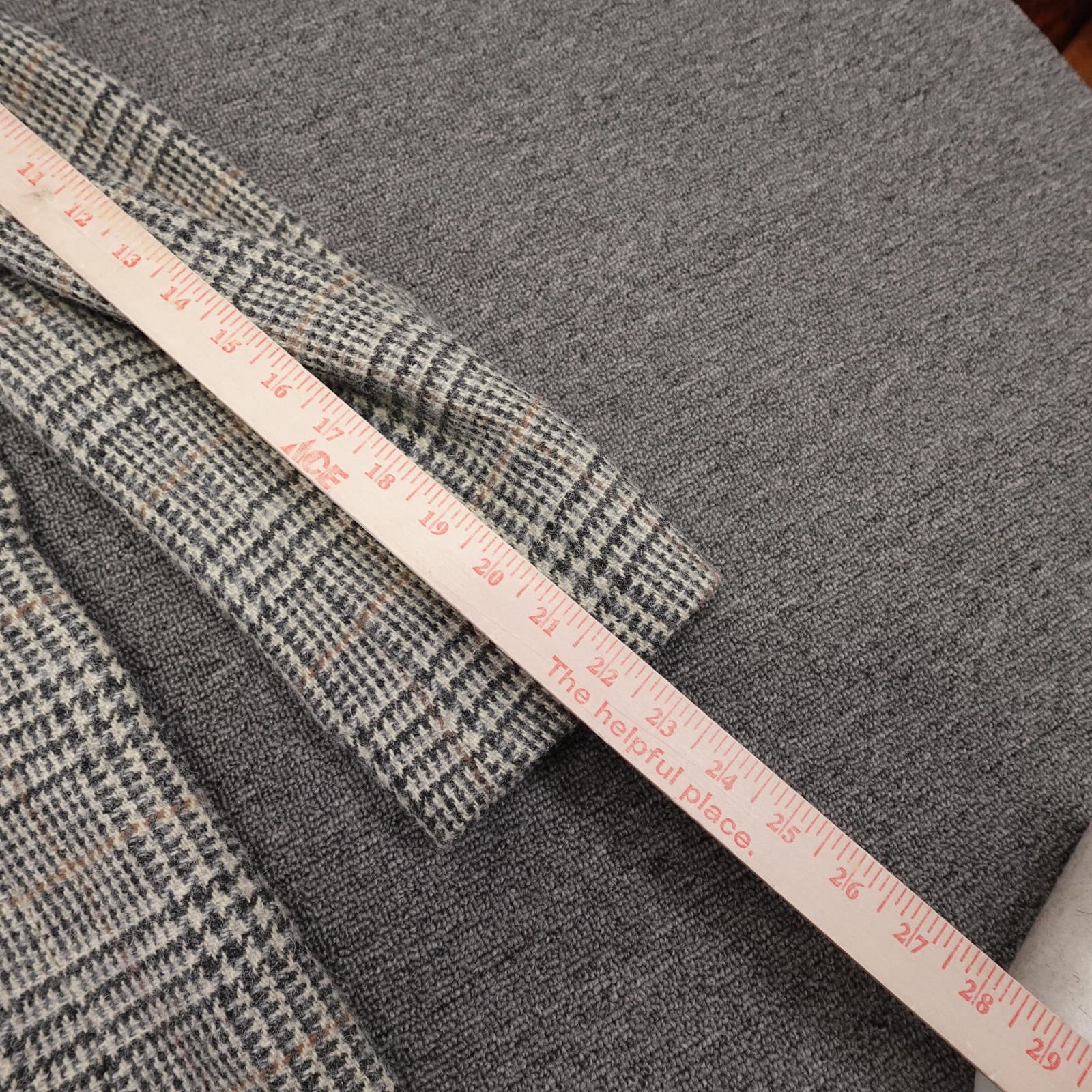 Lands' End Harris Tweed Blazer Mens 41R Gray Plaid Wool Sport Coat Jacket - Thumbnail 13