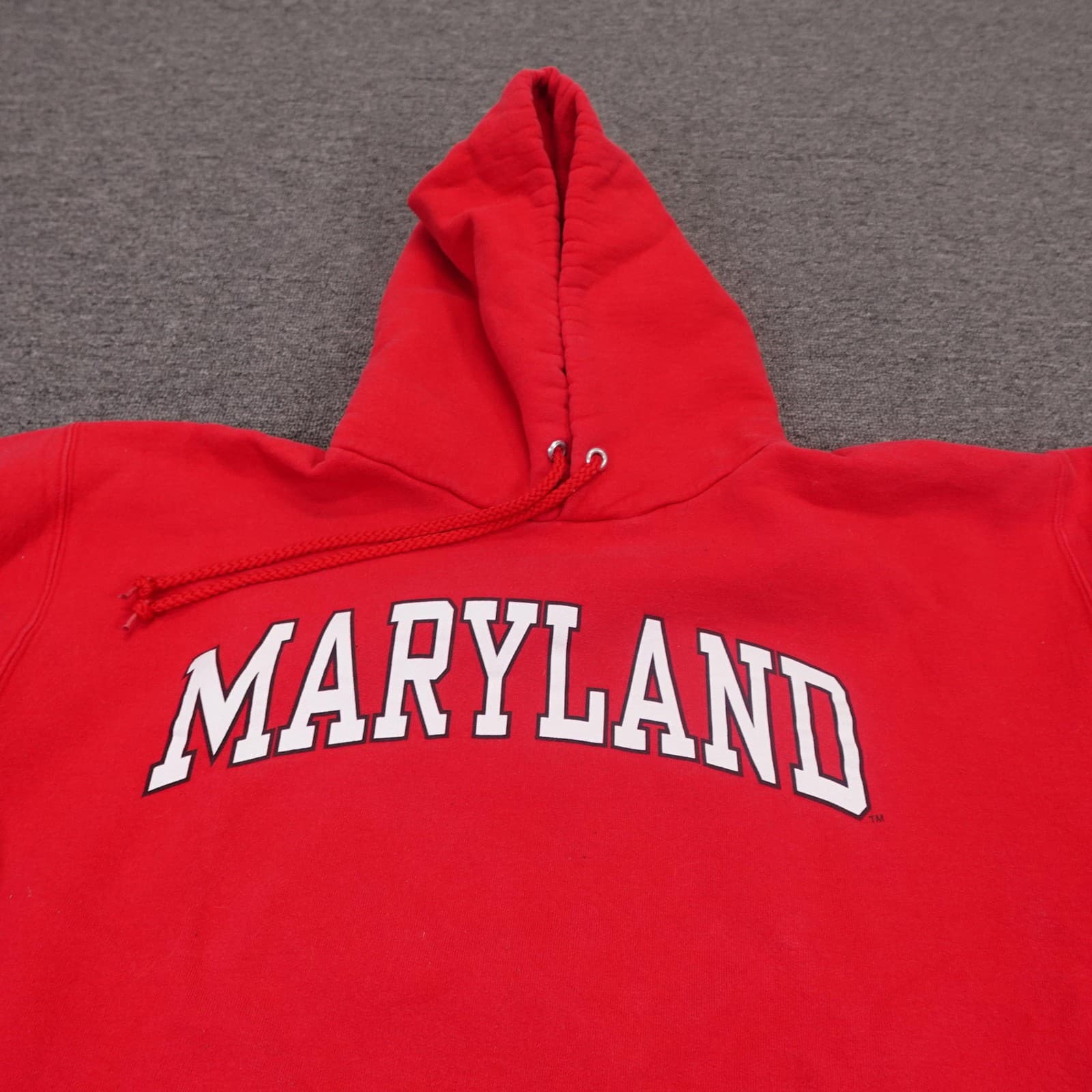 Maryland Terrapins Hoodie Mens Medium Red NCAA Football Hanes Sweatshirt - Thumbnail 2