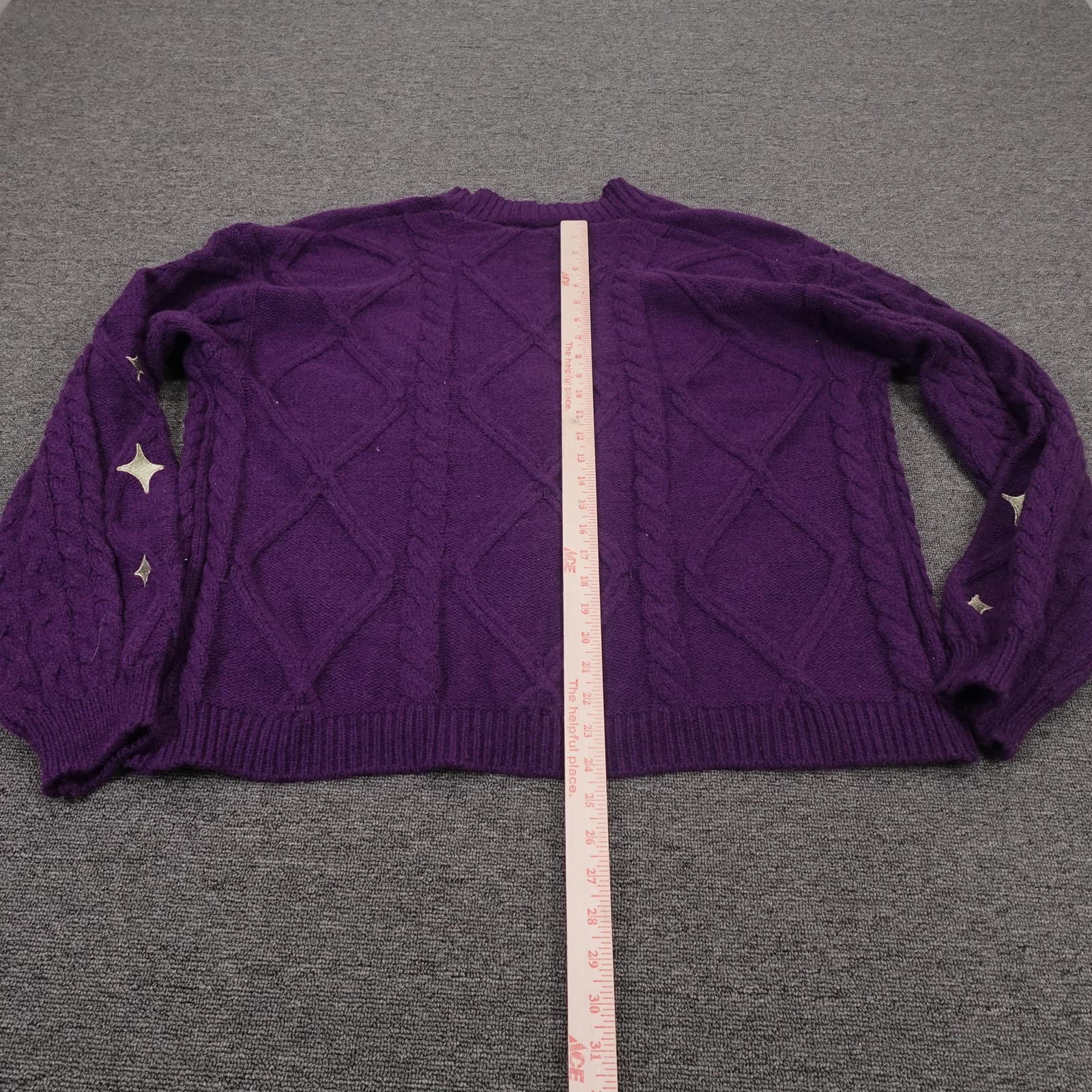 Speak Now Taylor's Version Sweater Cardigan Womens 3XL/4XL Purple Stars Knit - Thumbnail 6