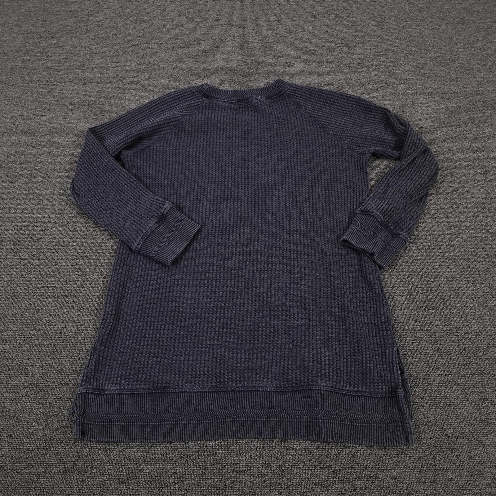 Soft Surroundings Sweater Tunic Womens Petite XS Blue Waffle Knit Long Sleeve - Thumbnail 6