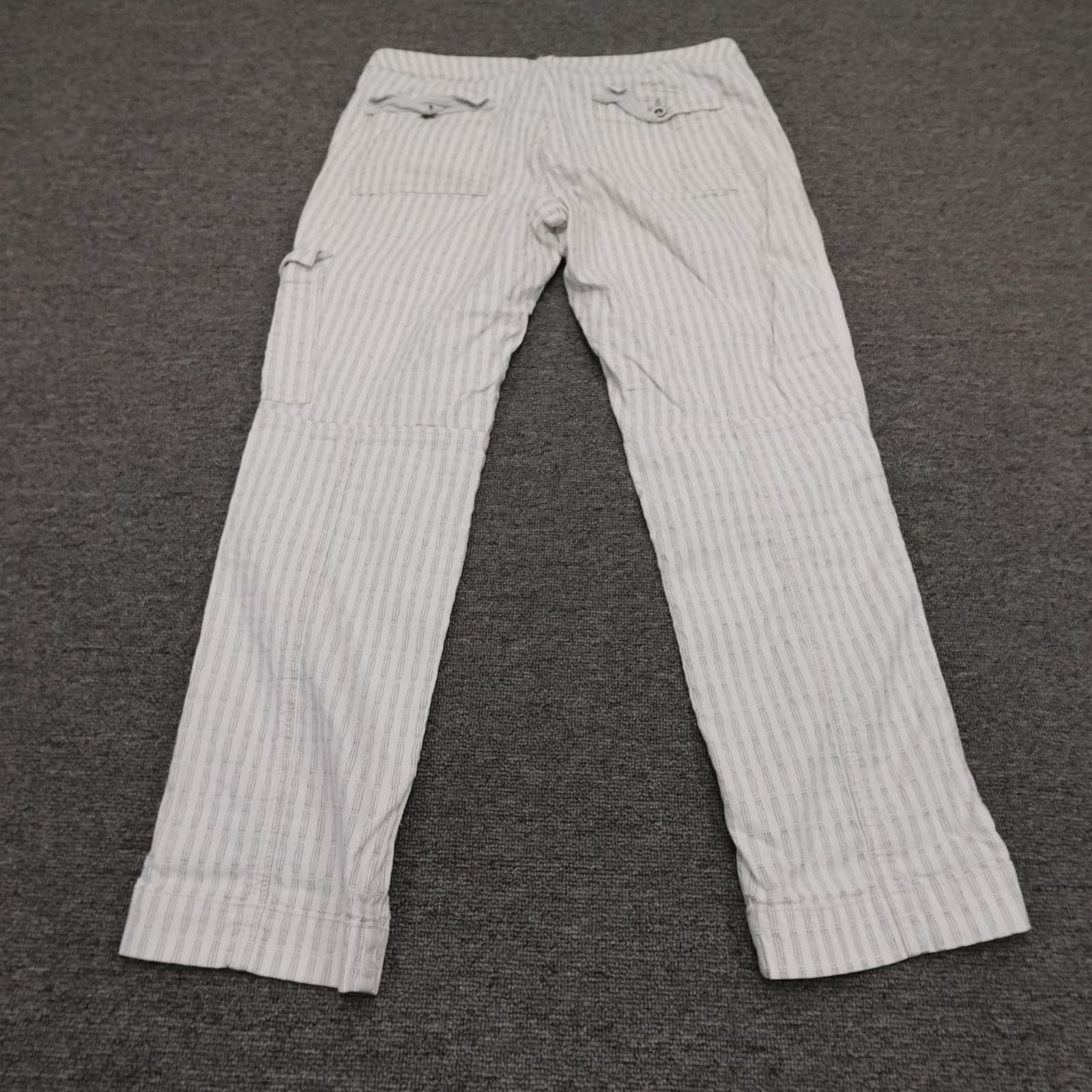 Hei Hei Pants Womens 10 White Stripe Cargo Lightweight Stretch Casual Summer - Thumbnail 5