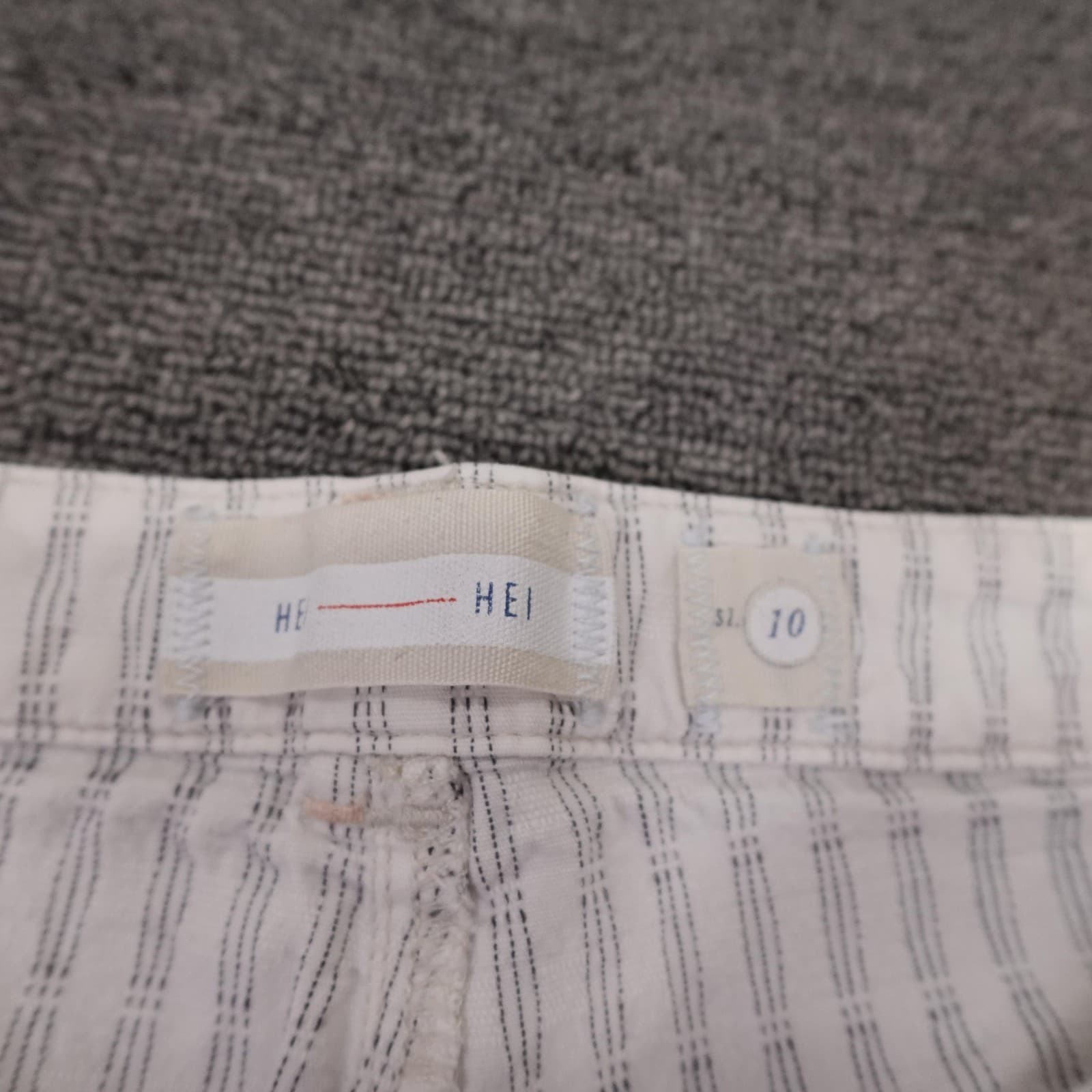 Hei Hei Pants Womens 10 White Stripe Cargo Lightweight Stretch Casual Summer - Thumbnail 3