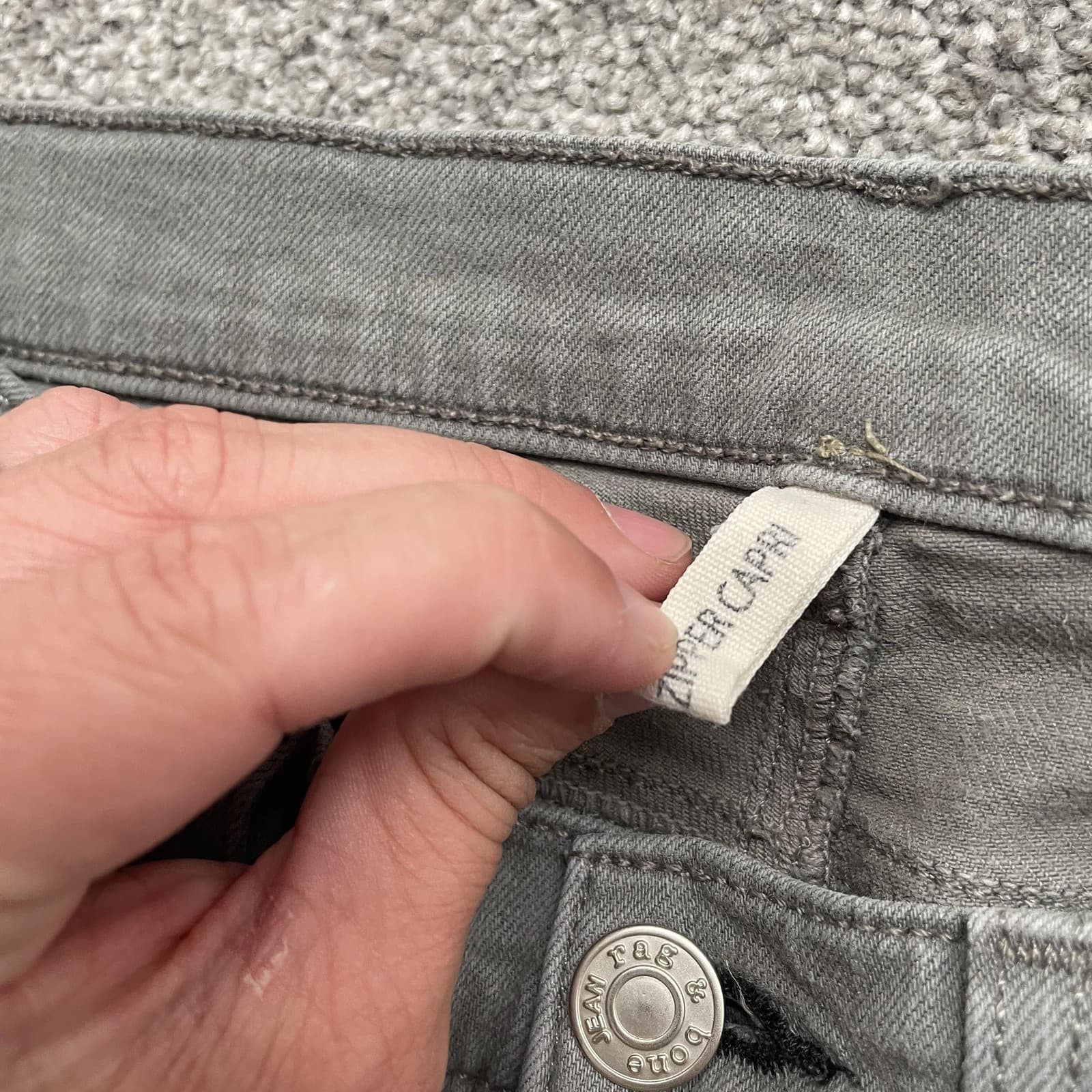 Rag & Bone Jeans Womens 26 Gray Sage The Jean Zipper Capri Distressed Slim Fit - Thumbnail 4