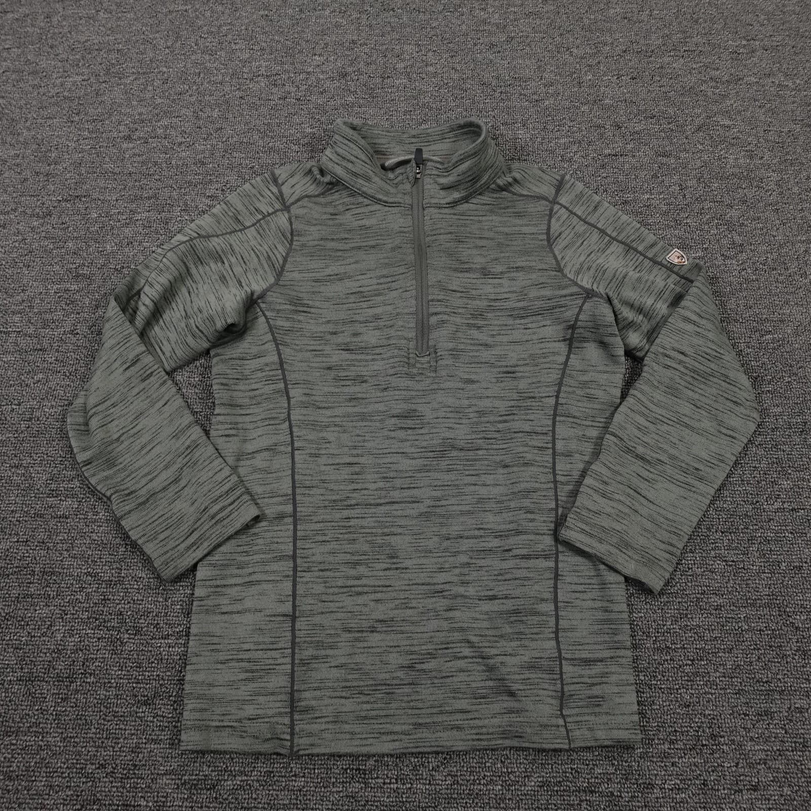 Kuhl Shirt Youth XS 5-6 Green 1/4 Zip Mock Neck Base Layer Pullover Long Sleeve
