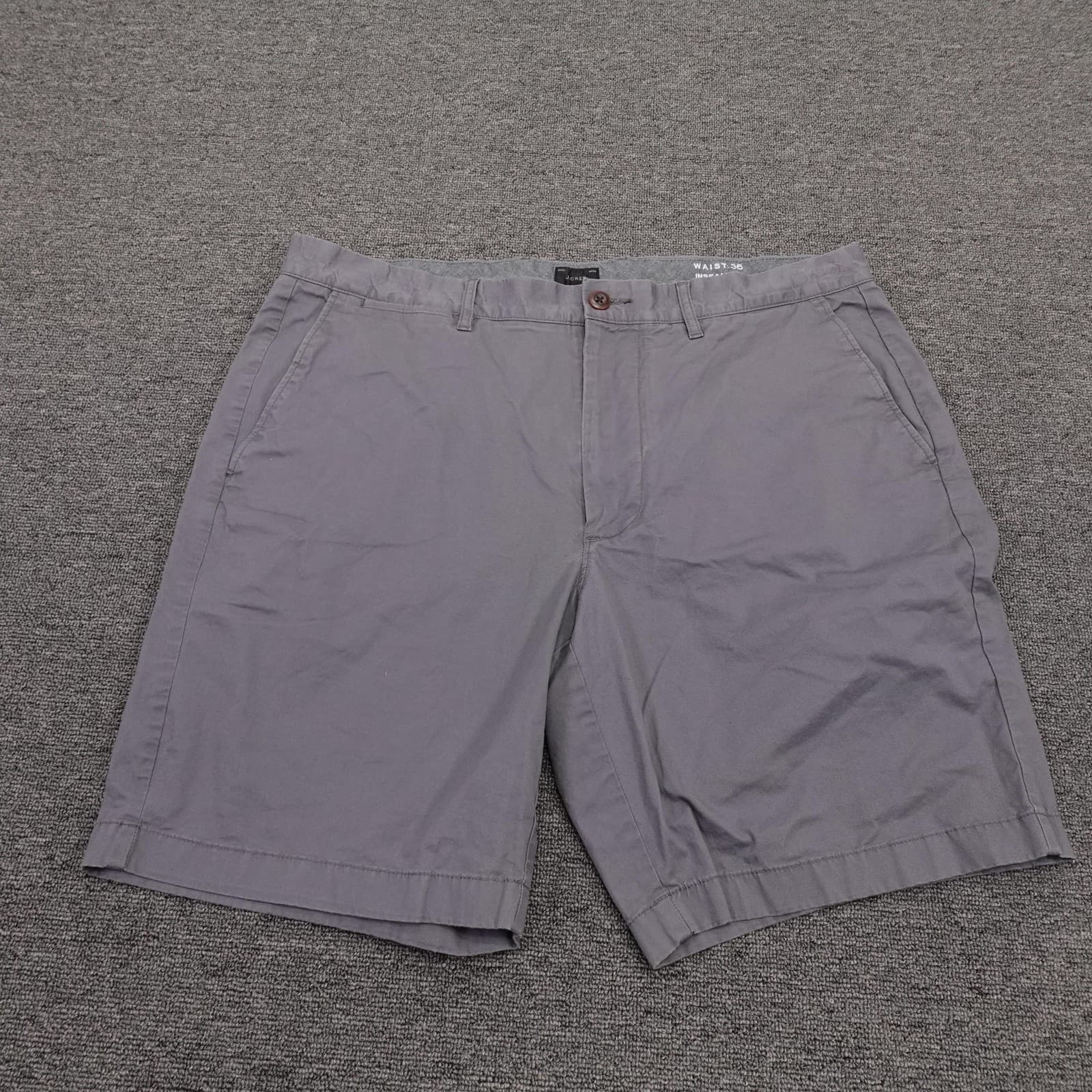 J.Crew Shorts Mens 36 Gray Chino Stretch 9 Inseam Casual Summer Travel Wear