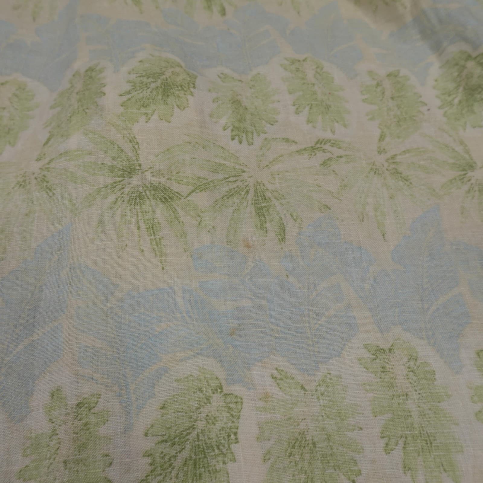 Tommy Bahama Shirt Mens Large Blue Leaf Linen Hawaiian Short Sleeve Button Up - Thumbnail 8