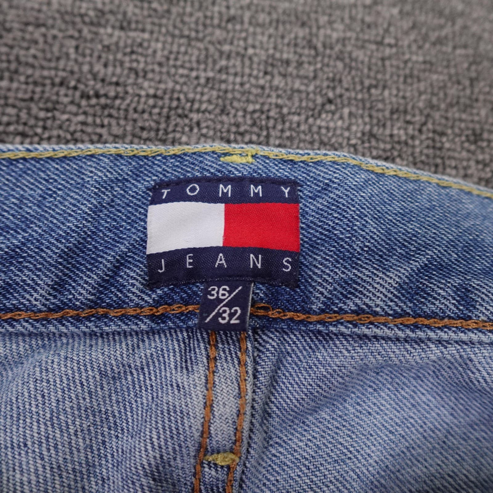 Vintage Tommy Jeans Carpenter Jeans Mens 36x28 Blue Light Relaxed Straight Denim - Thumbnail 5
