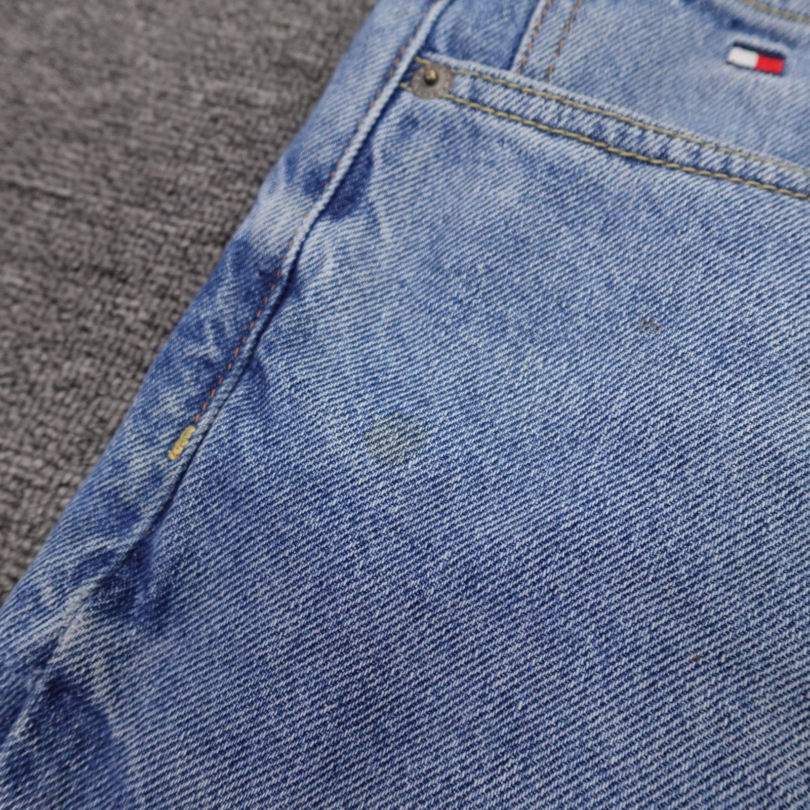Vintage Tommy Jeans Carpenter Jeans Mens 36x28 Blue Light Relaxed Straight Denim - Thumbnail 4