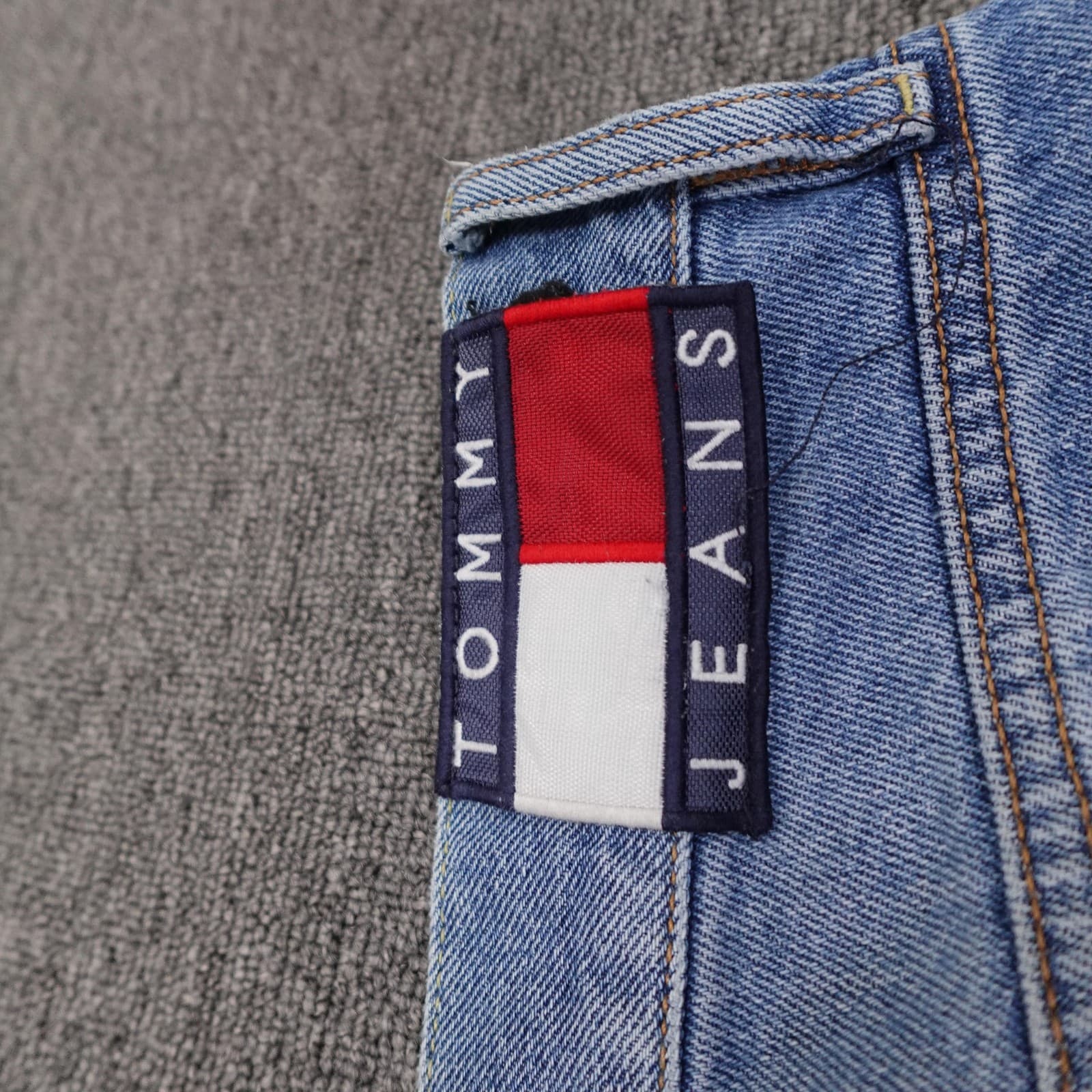 Vintage Tommy Jeans Carpenter Jeans Mens 36x28 Blue Light Relaxed Straight Denim - Thumbnail 12