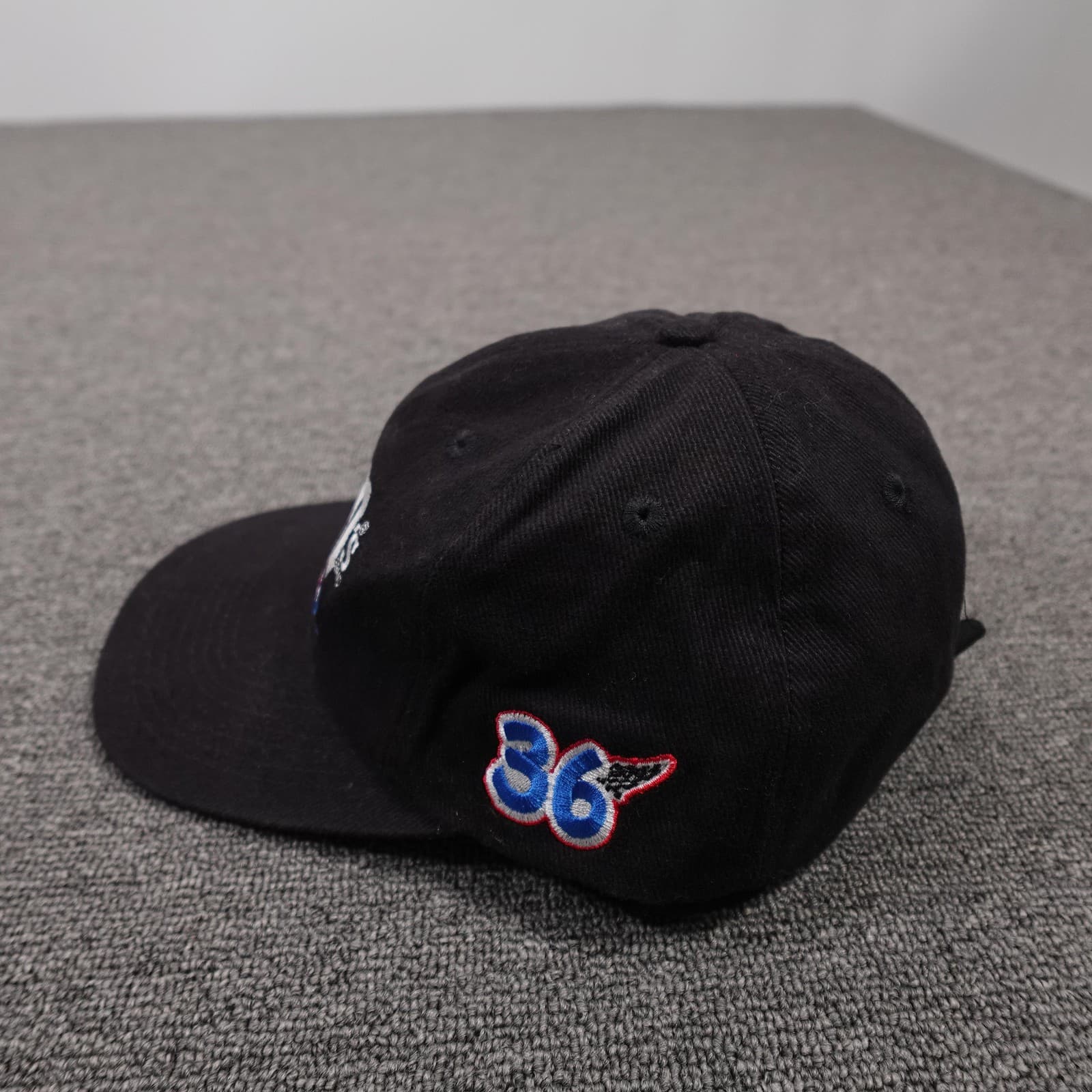 Vintage M&M's Racing Hat Cap Strap Back One Size Black NASCAR Ernie Irvan 36 - Thumbnail 3
