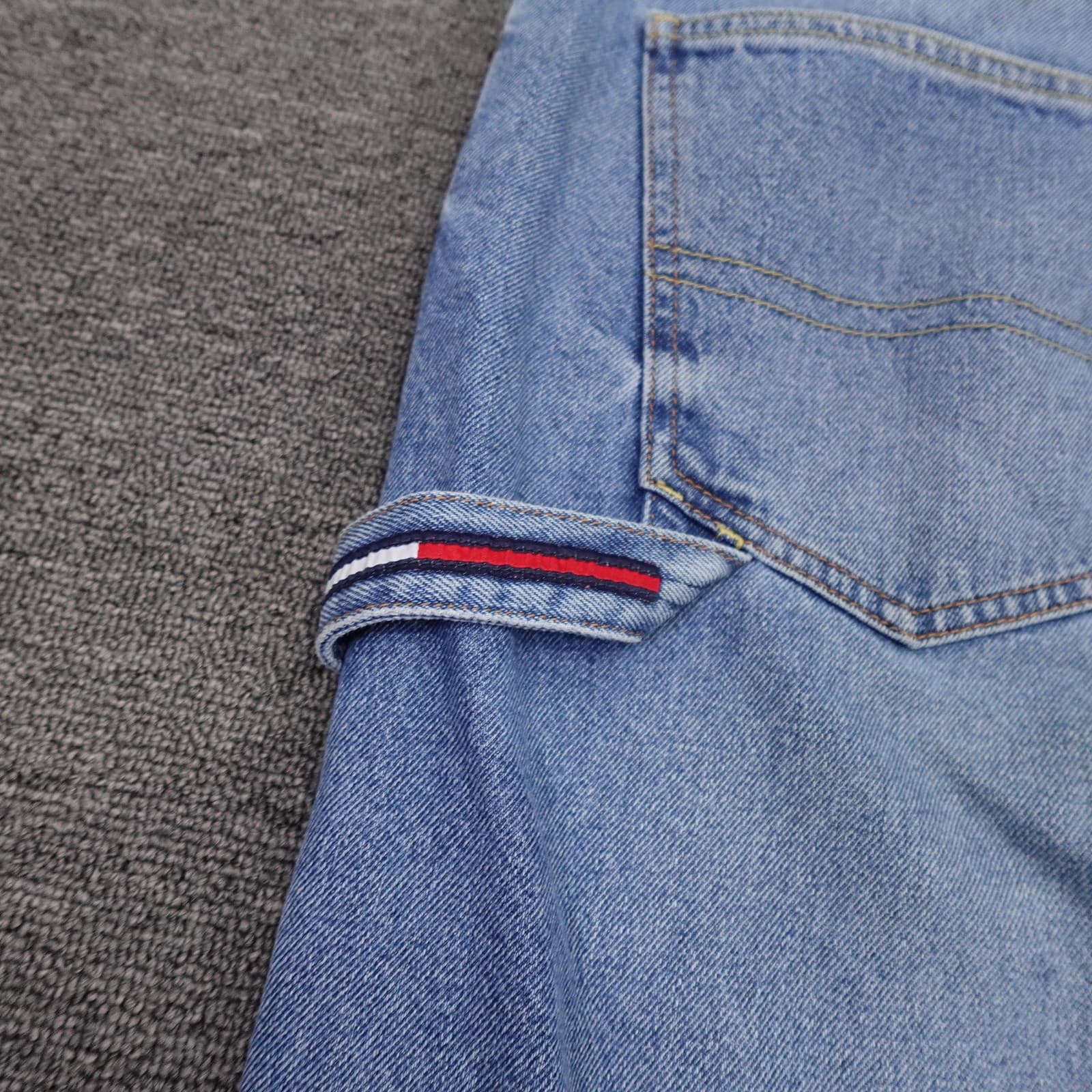 Vintage Tommy Jeans Carpenter Jeans Mens 36x28 Blue Light Relaxed Straight Denim - Thumbnail 10