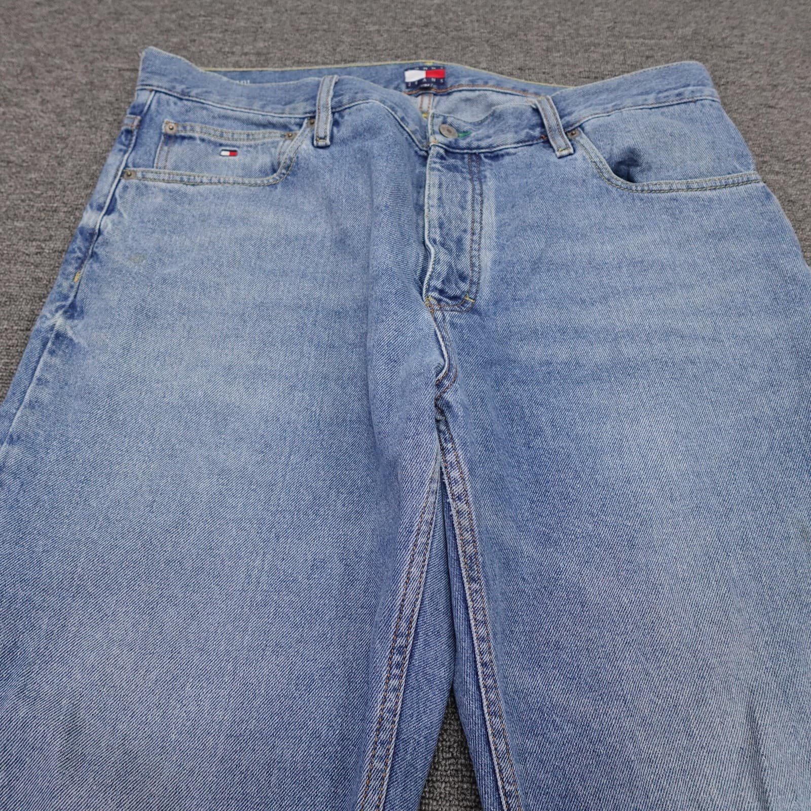 Vintage Tommy Jeans Carpenter Jeans Mens 36x28 Blue Light Relaxed Straight Denim - Thumbnail 3