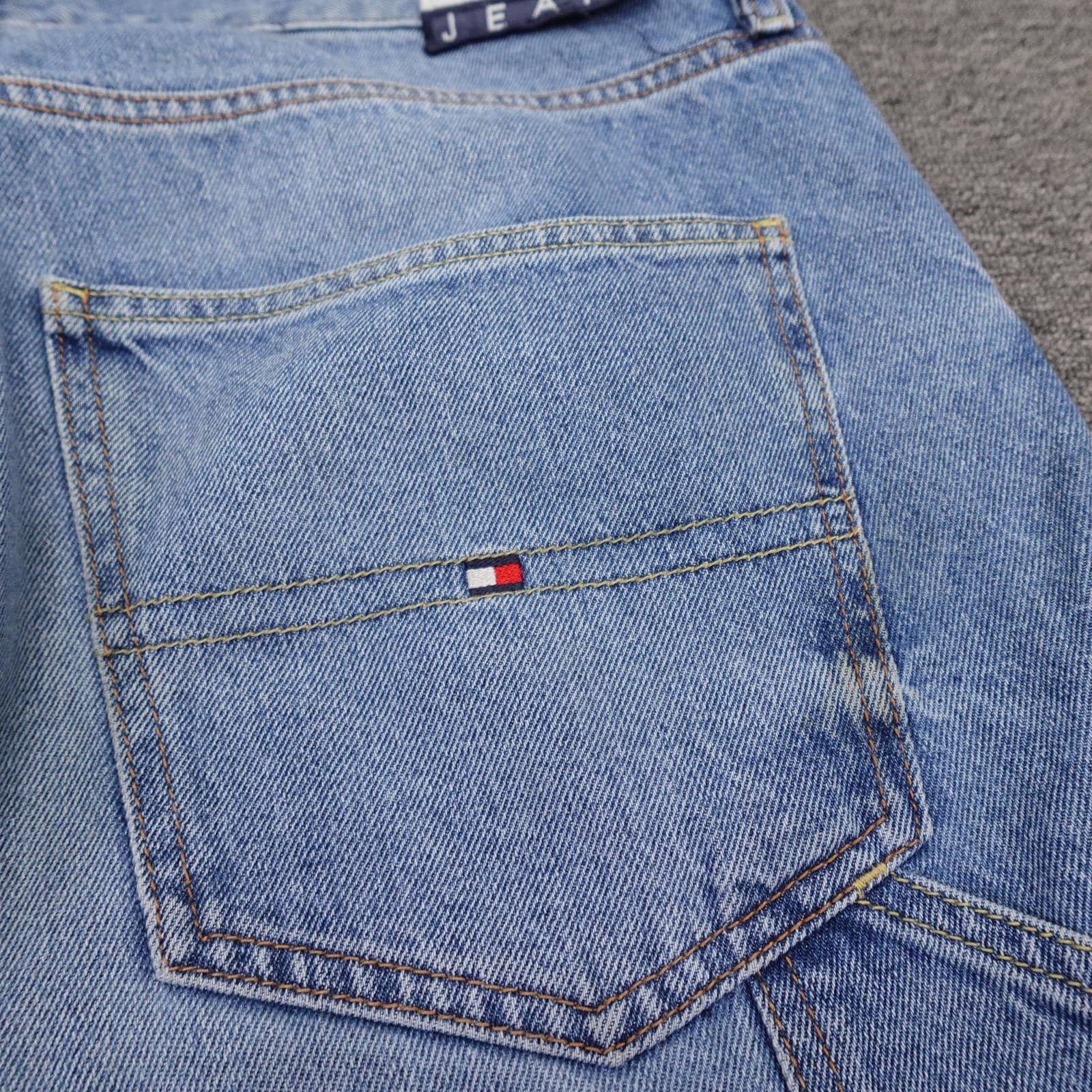 Vintage Tommy Jeans Carpenter Jeans Mens 36x28 Blue Light Relaxed Straight Denim - Thumbnail 11
