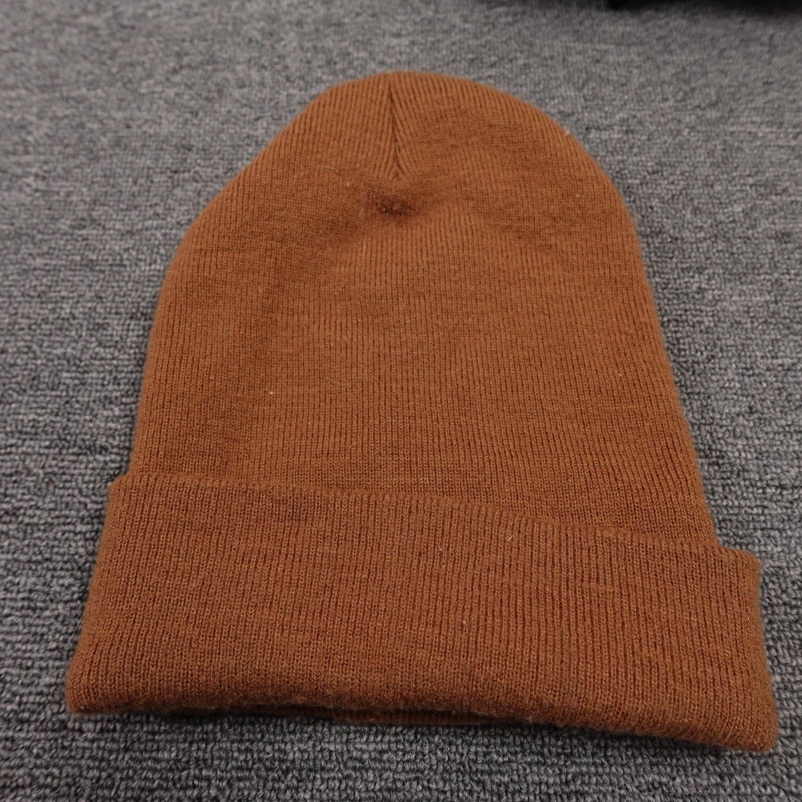 Carhartt Hat Beanie Mens One Size Brown Knit Acrylic Cuffed Winter Workwear - Thumbnail 3