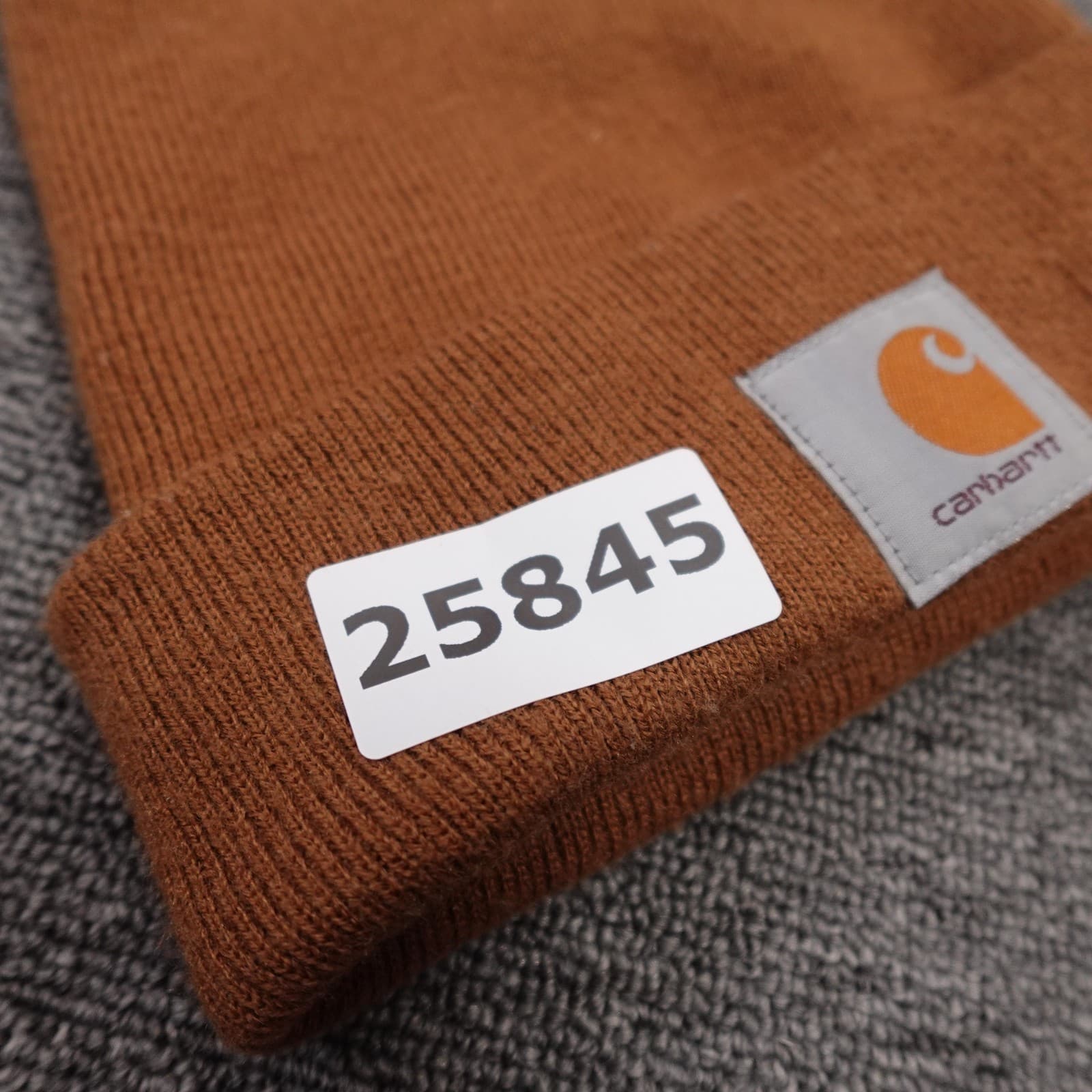 Carhartt Hat Beanie Mens One Size Brown Knit Acrylic Cuffed Winter Workwear - Thumbnail 4