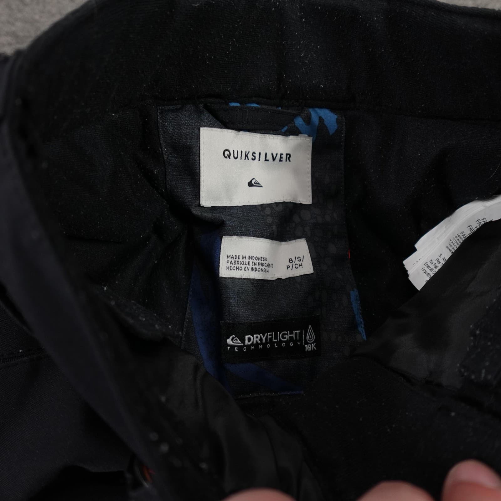 Quiksilver Snow Pants Youth 8 Black DryFlight 10K Insulated Cargo Ski Snowboard - Thumbnail 4