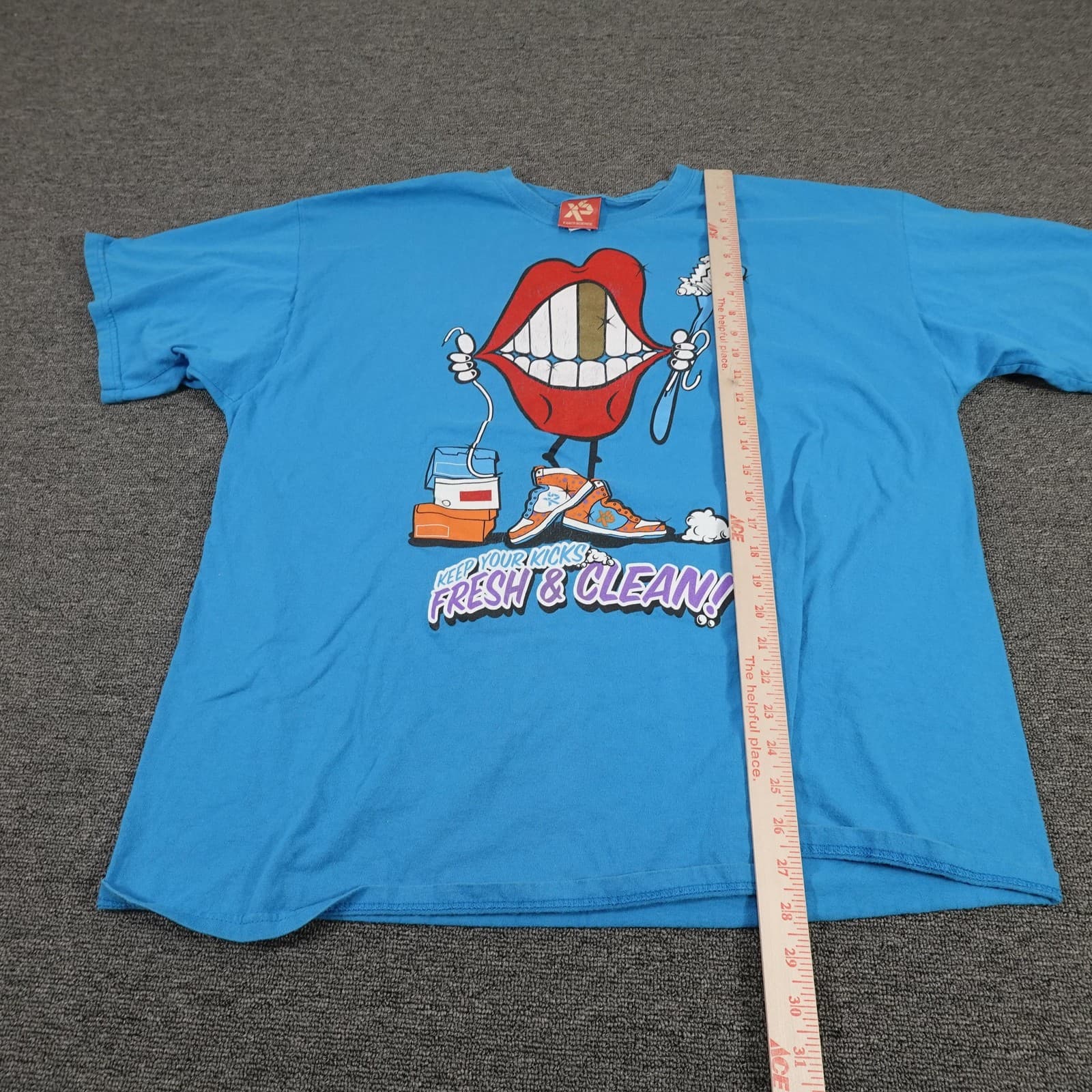 Vintage Exact-Science Shirt Mens 2XL Blue Keep Your Kicks Graphic Tee 90s - Thumbnail 8