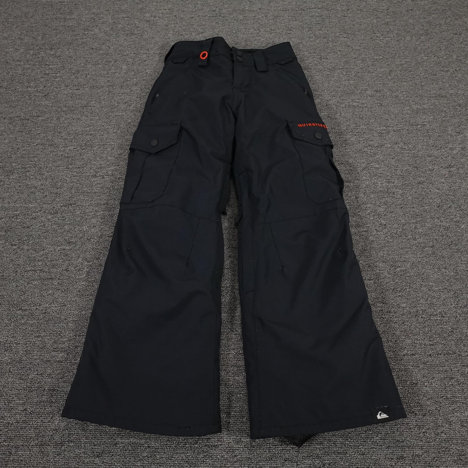 Quiksilver Snow Pants Youth 8 Black DryFlight 10K Insulated Cargo Ski Snowboard