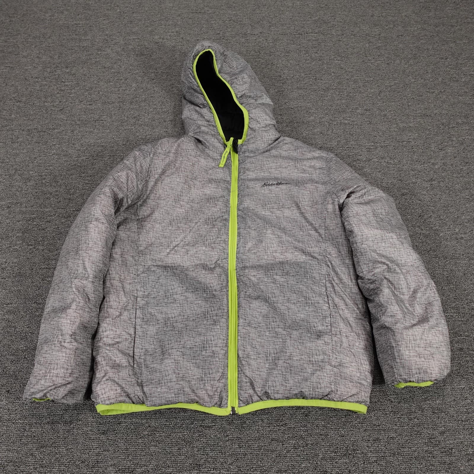 Eddie Bauer Jacket Youth Medium 10-12 Black Reversible Hooded Down Puffer Winter - Thumbnail 5