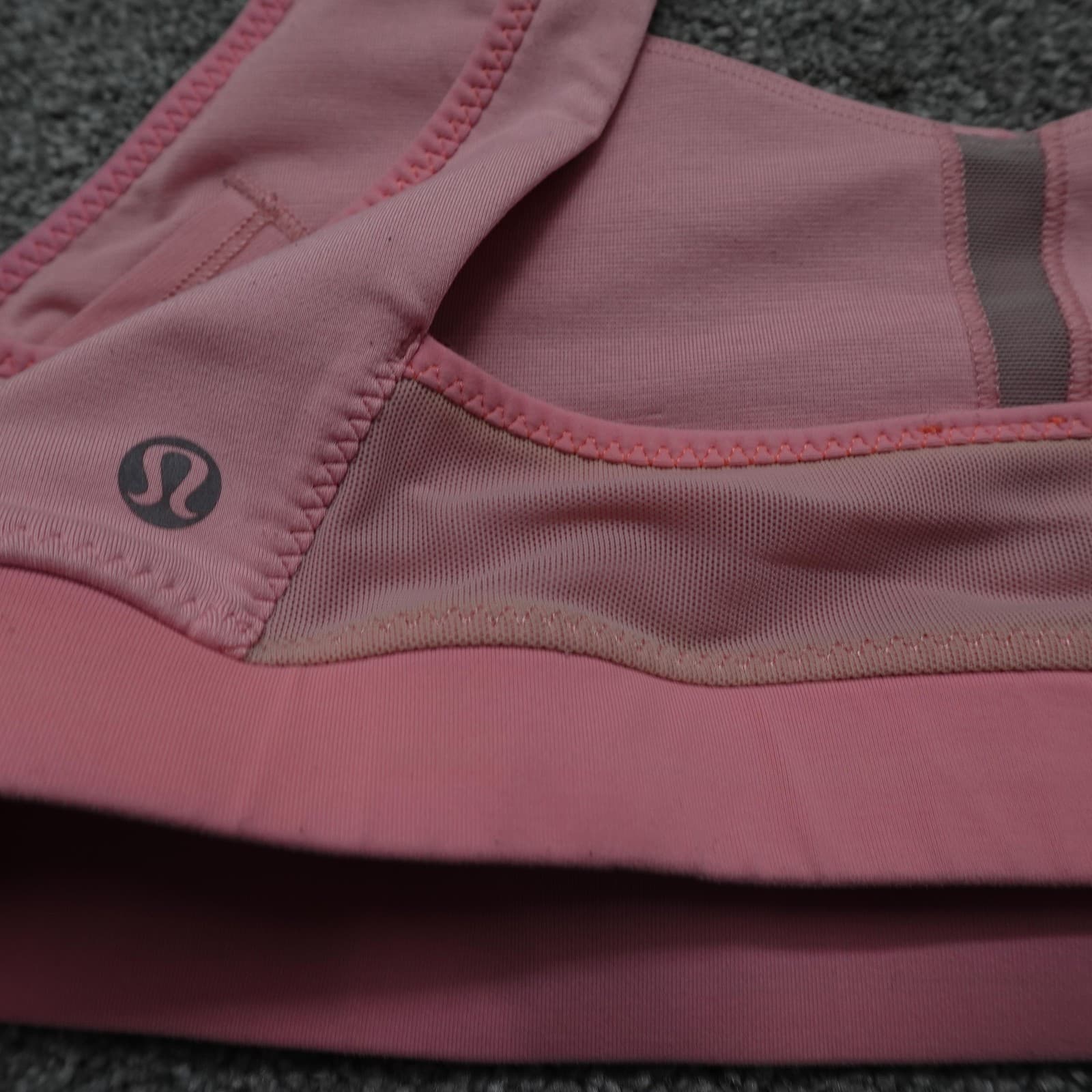 Lululemon Sports Bra Womens 4 Pink Racerback Mesh Trim Athletic Yoga Running Gym - Thumbnail 4