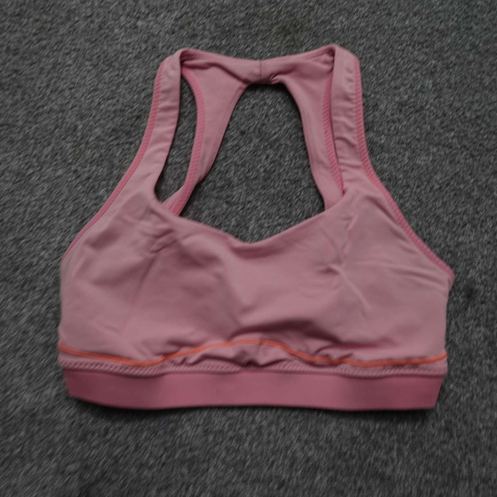 Lululemon Sports Bra Womens 4 Pink Racerback Mesh Trim Athletic Yoga Running Gym