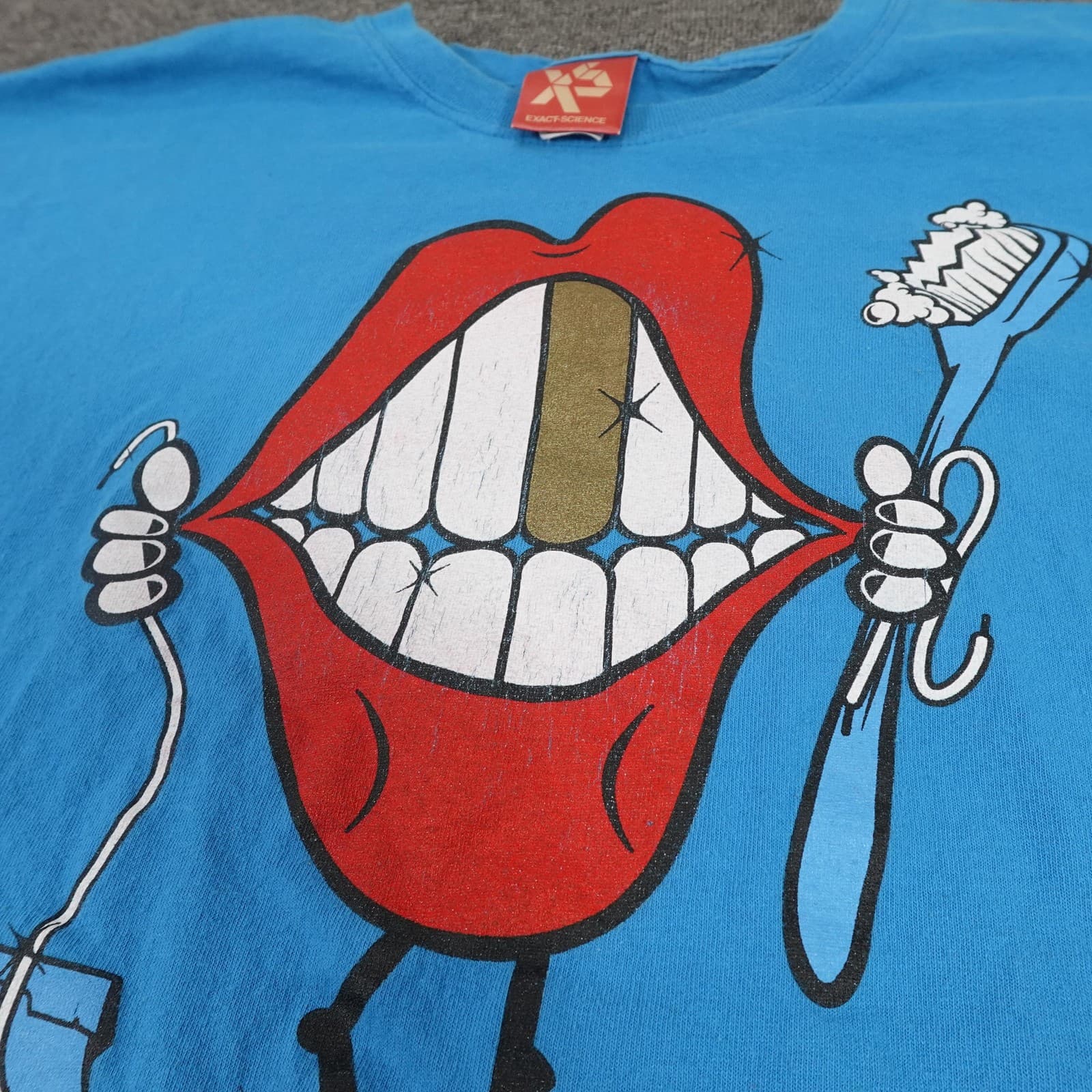 Vintage Exact-Science Shirt Mens 2XL Blue Keep Your Kicks Graphic Tee 90s - Thumbnail 3